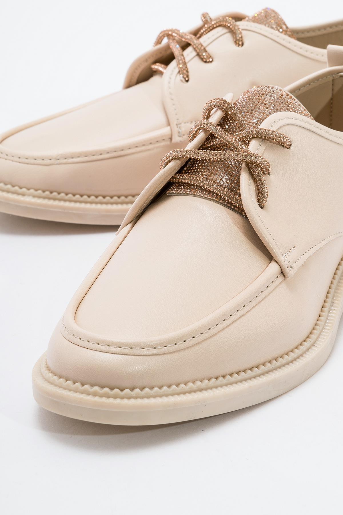 Kaydırmaz Kadın Taşlı Ayakkabı TEN CİLT - Görsel 4