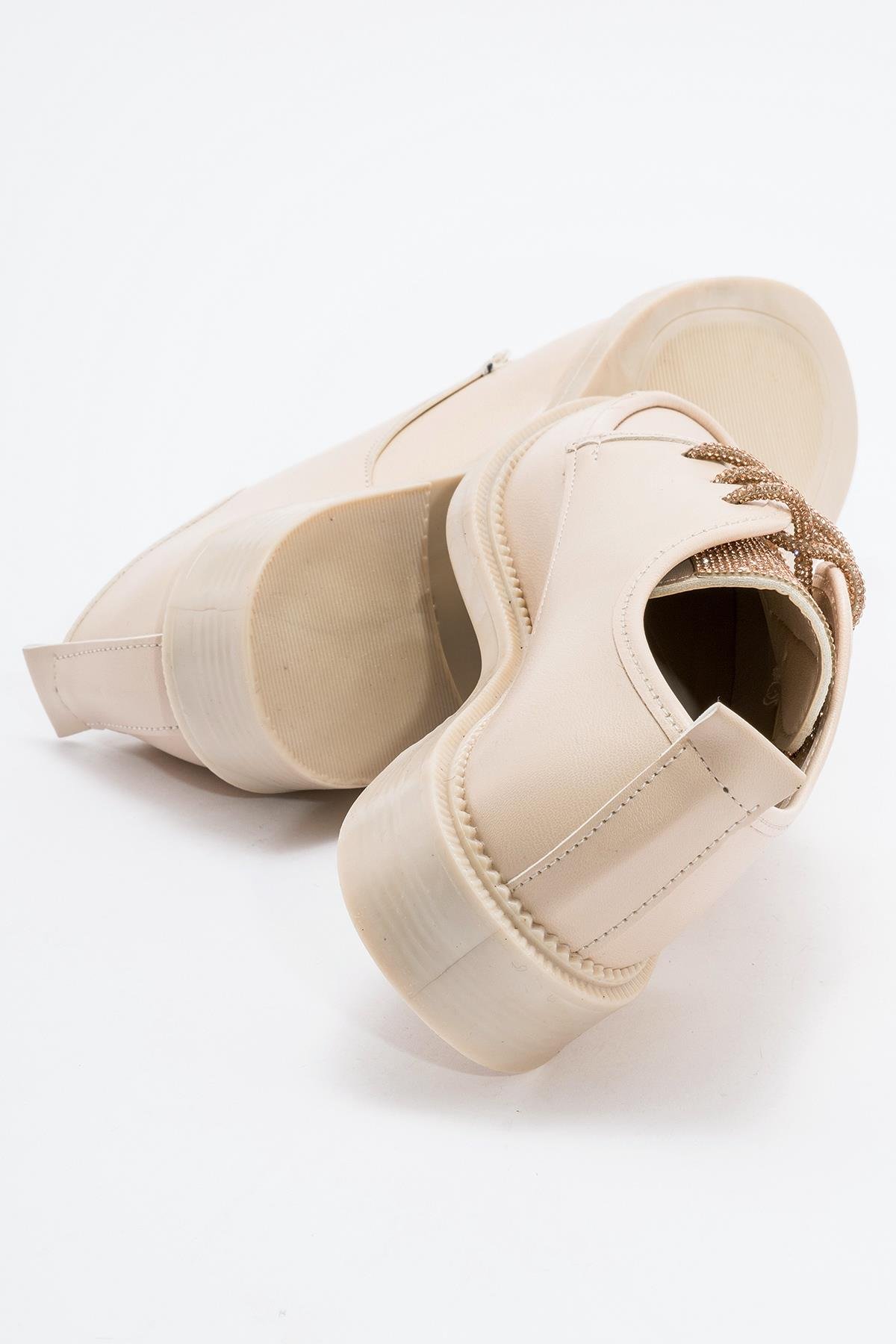 Kaydırmaz Kadın Taşlı Ayakkabı TEN CİLT - Görsel 5