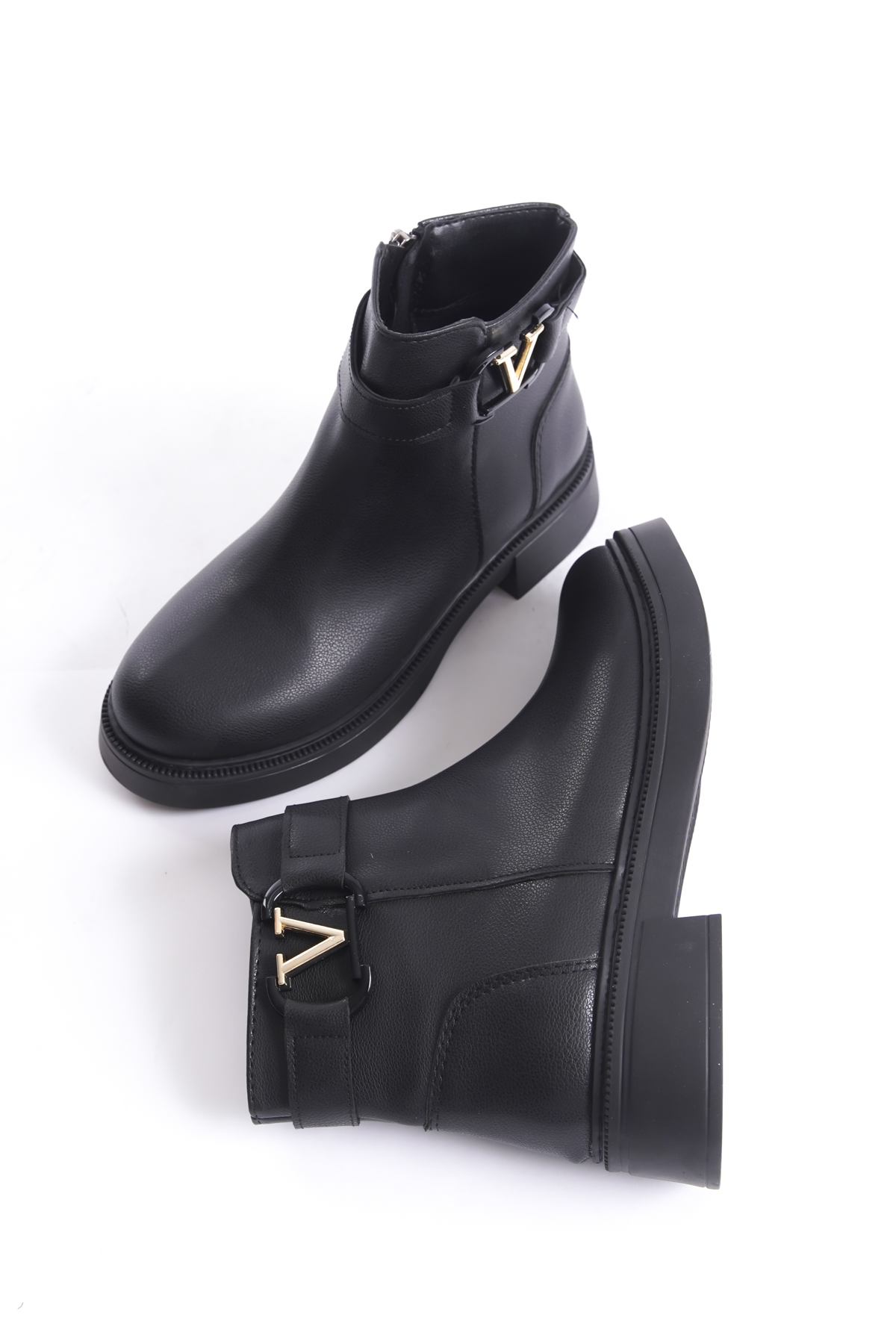 D802 Kadın Yanı Tokalı Ortopedik Soğuk Geçirmez Bot - Görsel 3