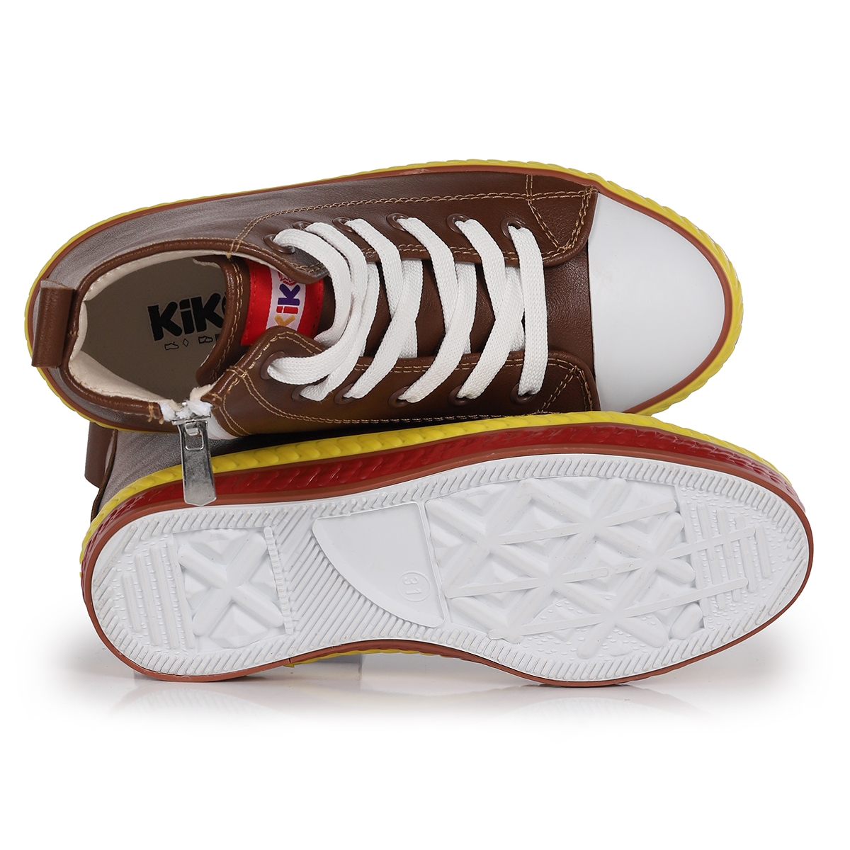 Pant Günlük Bağcıklı Fermuarlı Erkek Bebek Spor Ayakkabı Kahverengi - Görsel 6