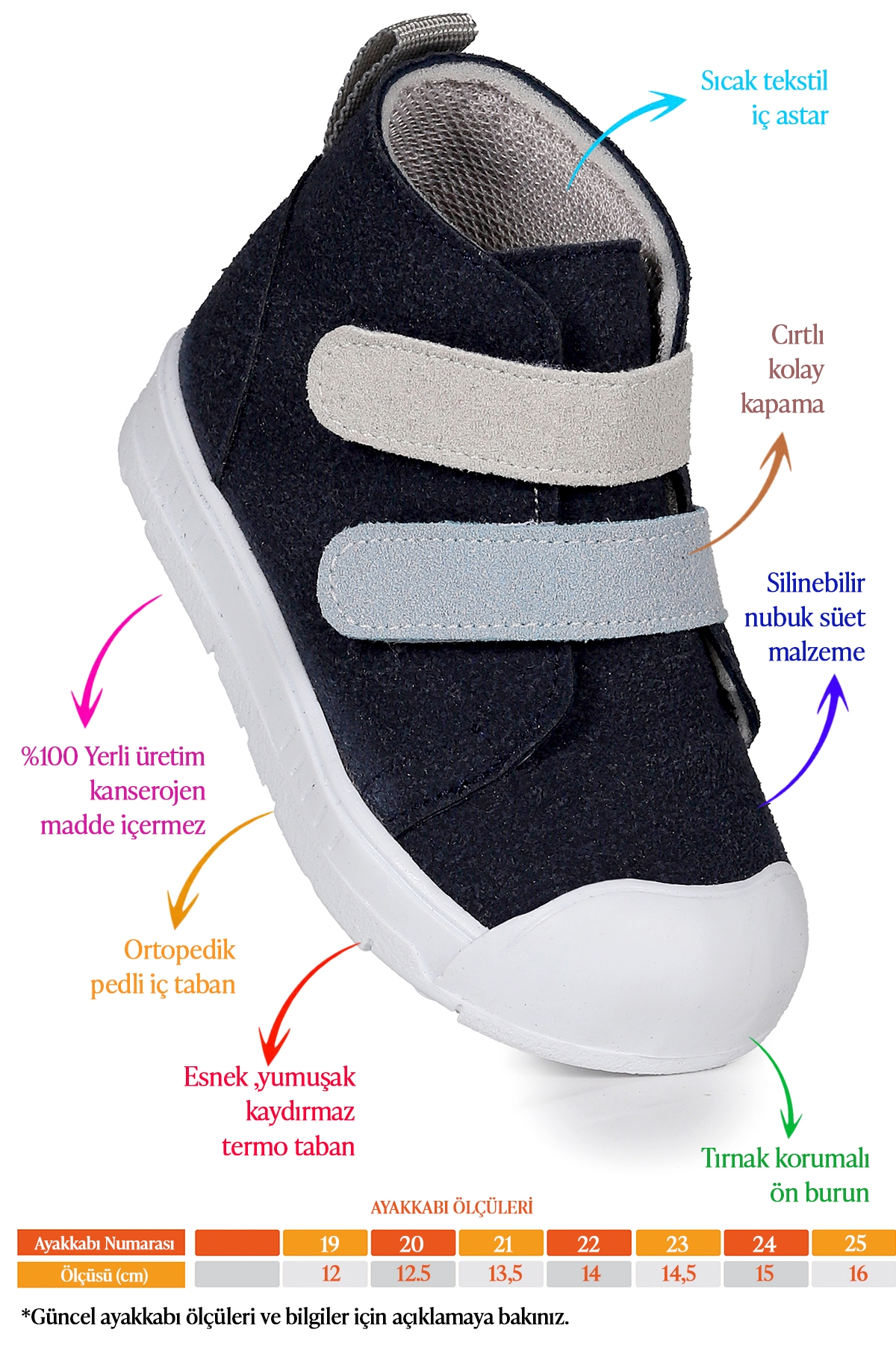 Mufasa İlk Adım Cırtlı Erkek Bebek Günlük Bot Ayakkabı Lacivert - Gri - Görsel 3