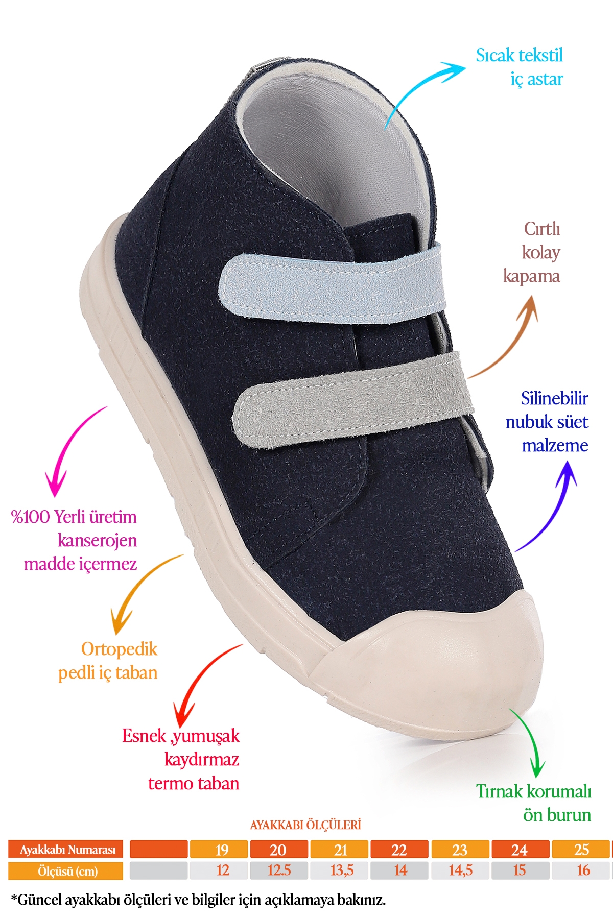 Mufasa İlk Adım Cırtlı Erkek Bebek Günlük Bot Ayakkabı Lacivert - Mavi - Görsel 3