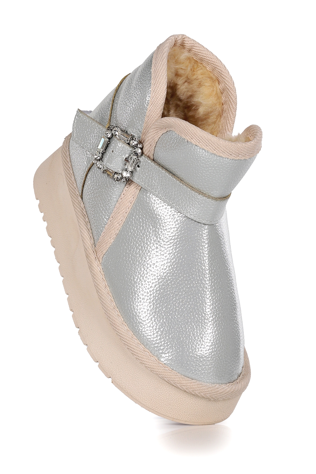 Rokca Cilt Kemerli Kız Çocuk Bot Ayakkabı Gümüş - Görsel 4