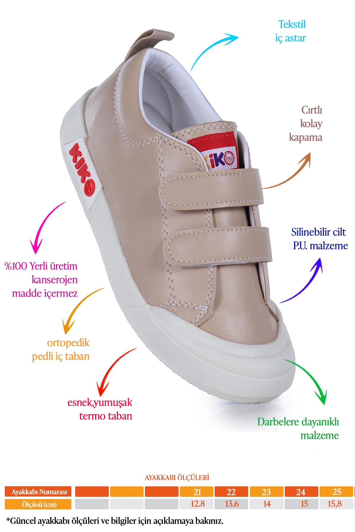 Suba Cırtlı Termo Taban Kız Bebek Günlük Spor Ayakkabı Ten - Görsel 3