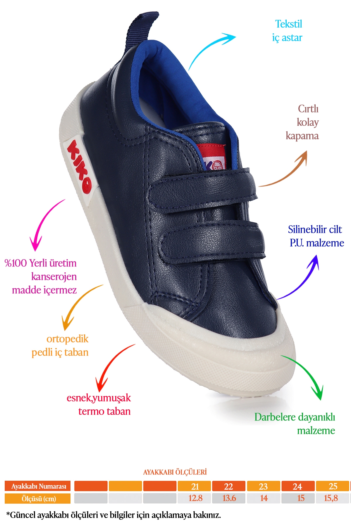 Suba Cırtlı Termo Taban Erkek Bebek Günlük Spor Ayakkabı Lacivert - Görsel 3