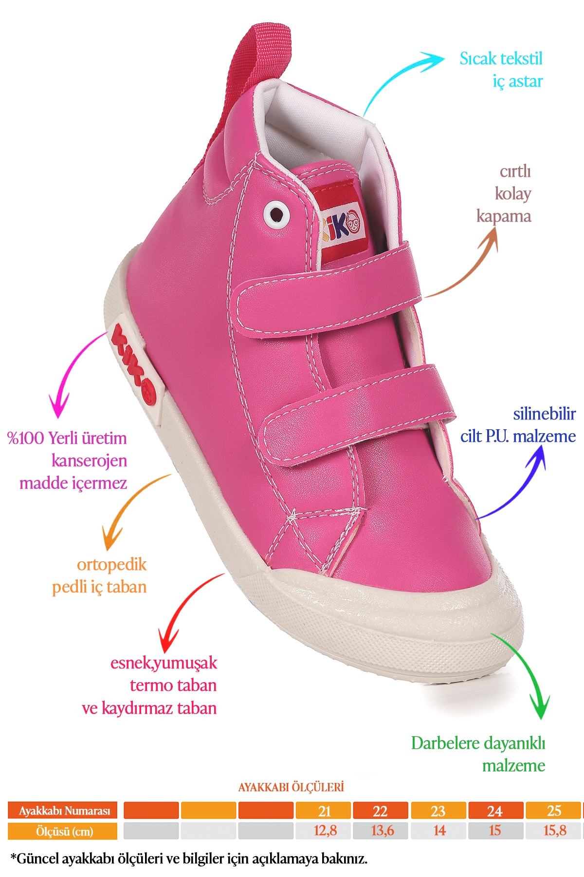 Garf Günlük Cırtlı Kız Bebek Bot Ayakkabı Fuşya - Görsel 3