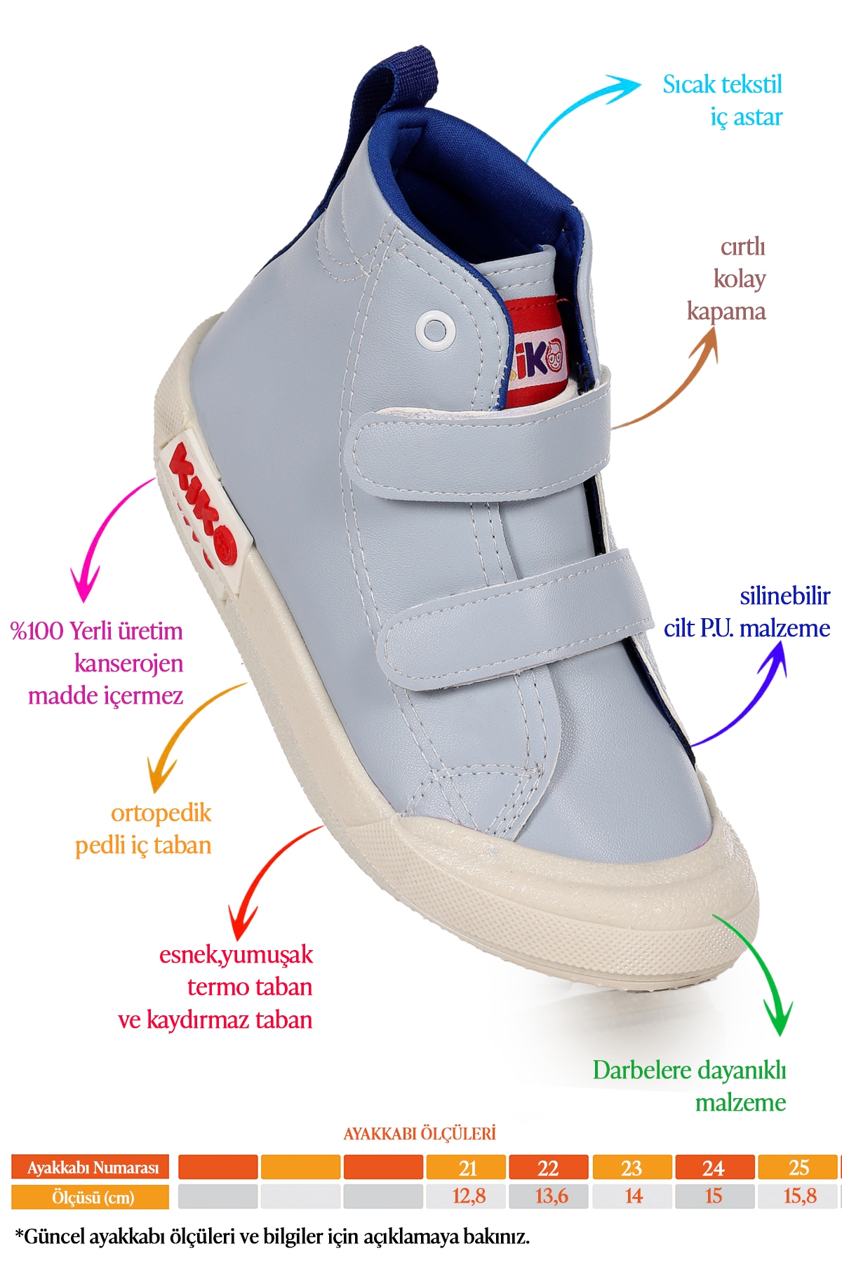 Garf Günlük Cırtlı Erkek Bebek Bot Ayakkabı Mavi - Görsel 3