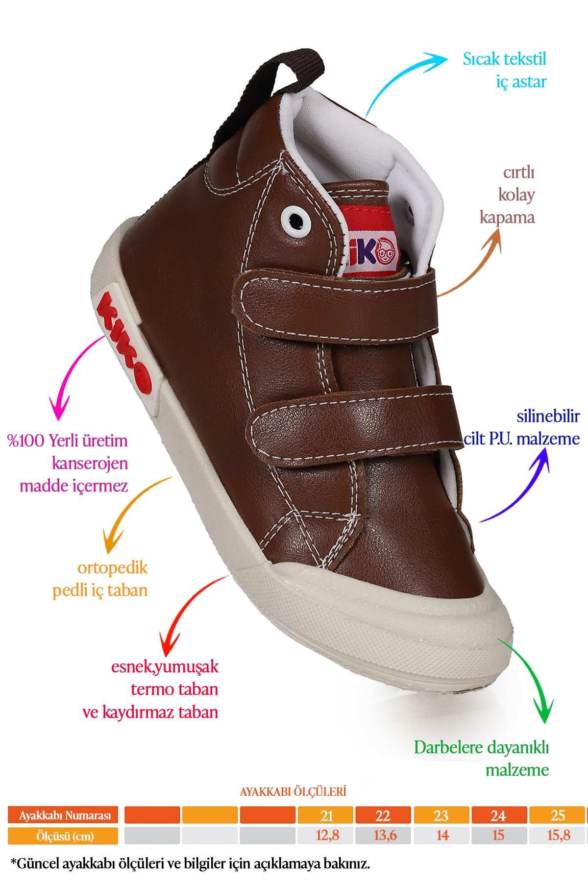 Garf Günlük Cırtlı Erkek Bebek Bot Ayakkabı Kahverengi - Görsel 3