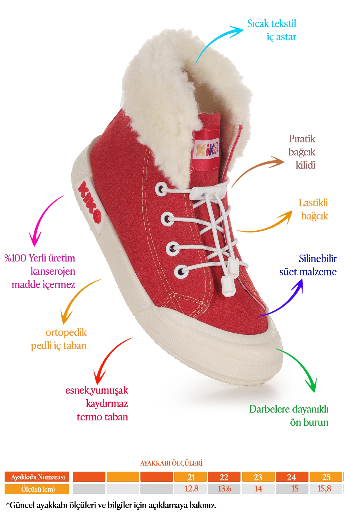 Tigge Günlük Lastikli Kız Bebek Bot Ayakkabı Kırmızı - Görsel 3