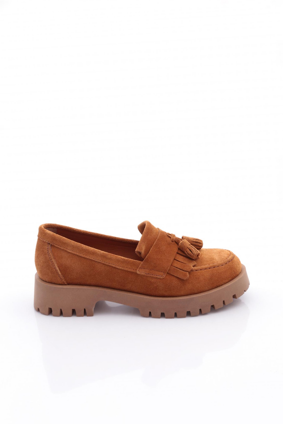 Dgn Dgn 2840 Kadin Kalin Taban Püsküllü Loafer Ayakkabi Casual Ayakkabı | Flo Taba - 2. görsel