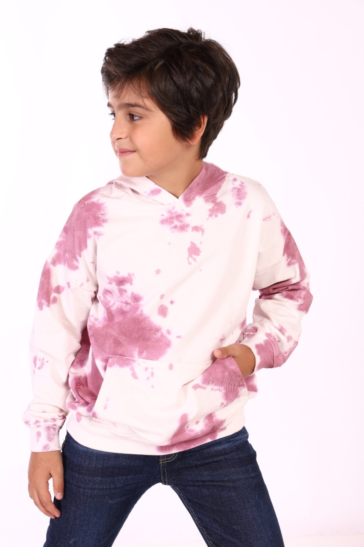 Toontoy Erkek Çocuk Kapüşonlu Bastik Desenli Sweatshirt