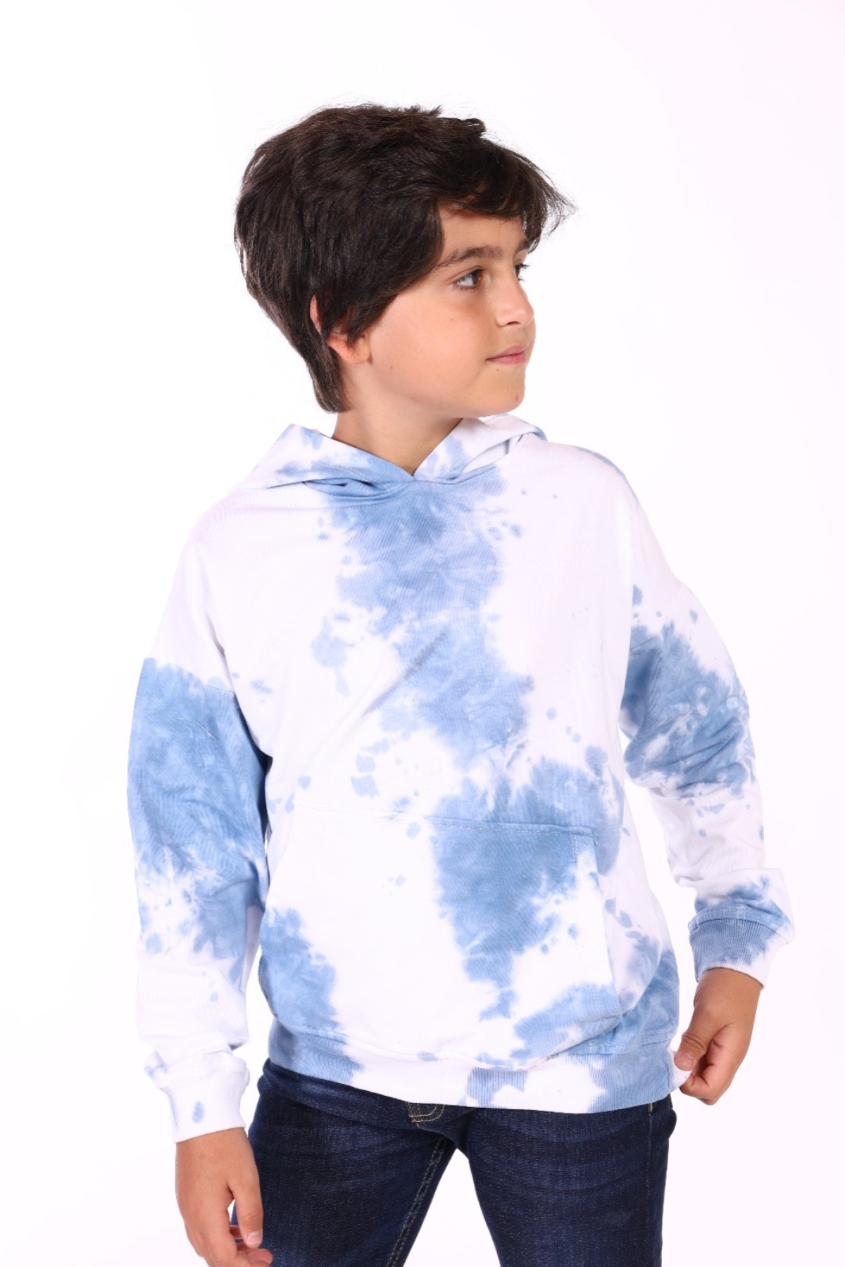 Toontoy Erkek Çocuk Kapüşonlu Bastik Desenli Sweatshirt