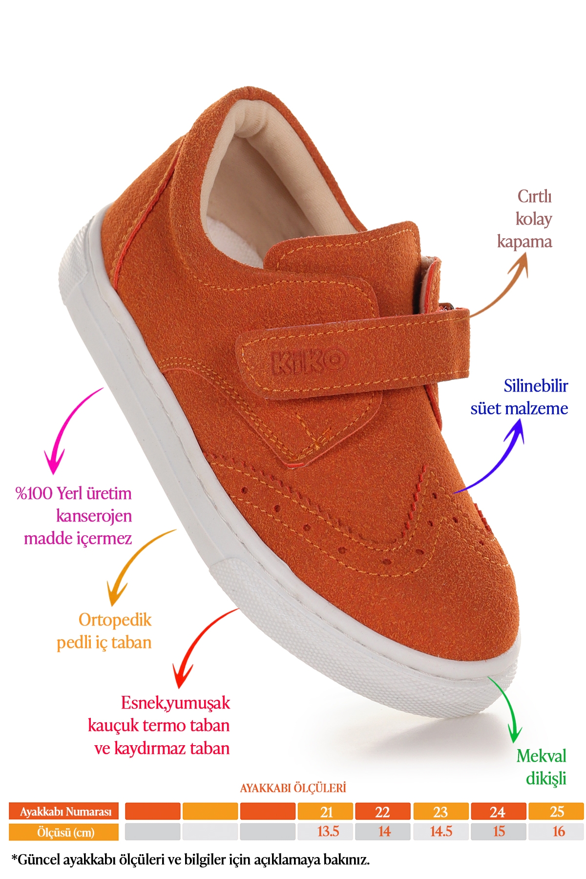 Richie Cırtlı İlk Adım Günlük Erkek Bebek Casual Ayakkabı Turuncu - Görsel 3