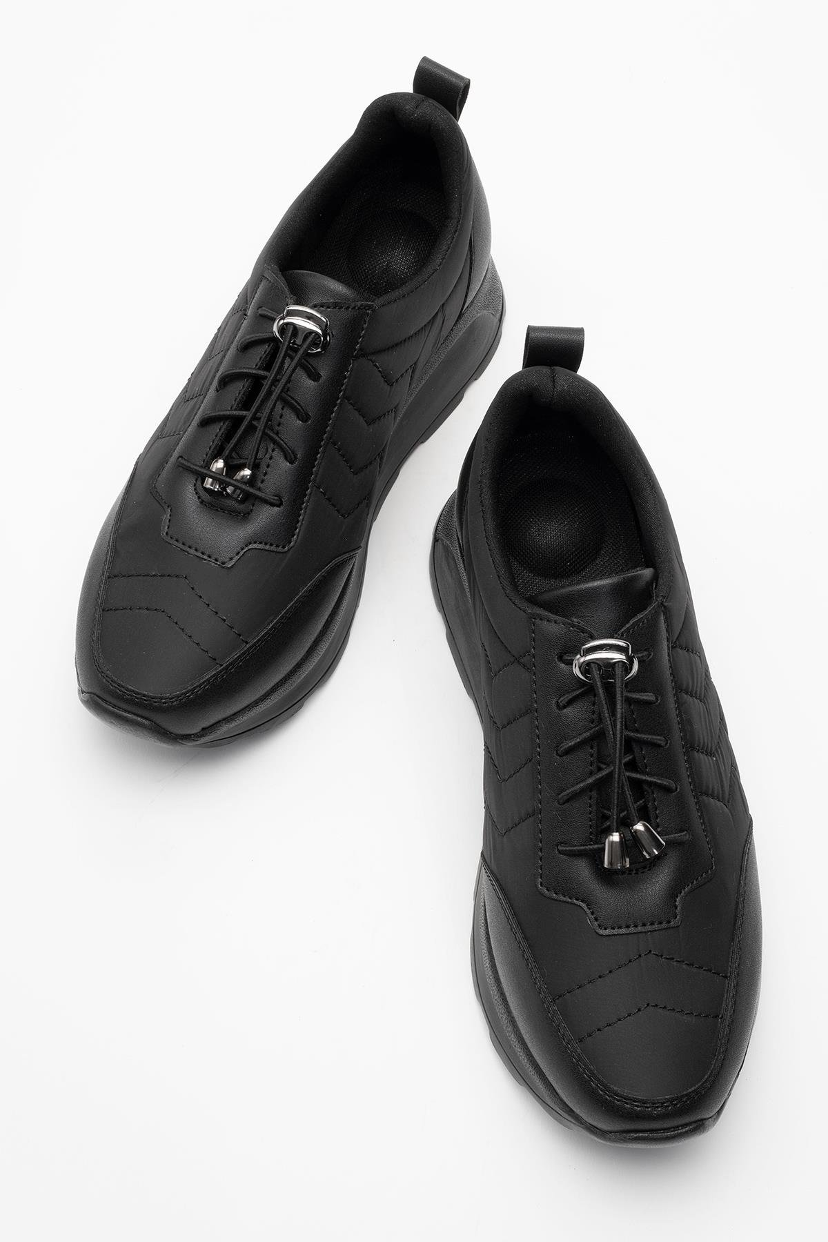 Bağcıklı Kadın Günlük Ayakkabı SİYAH SİYAH - Görsel 6