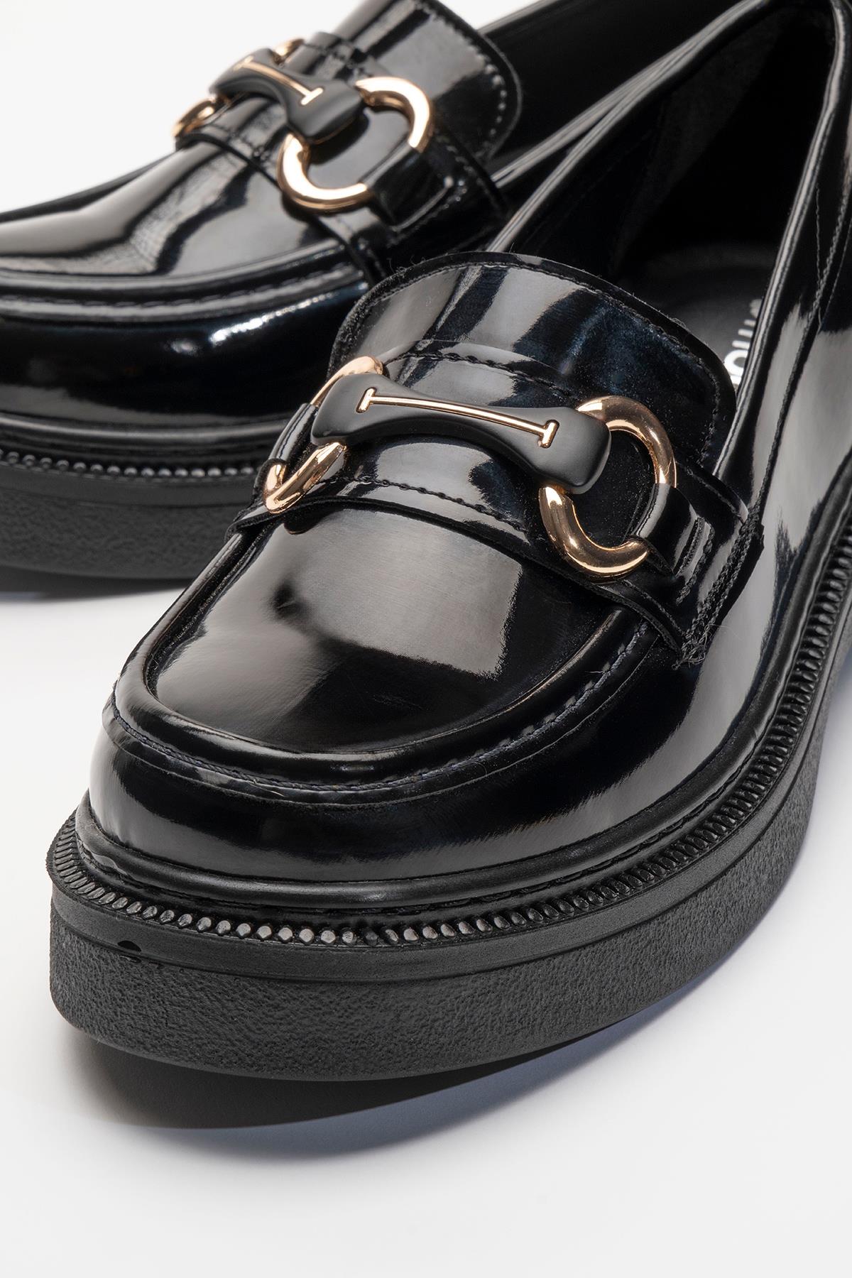 Kadın Tokalı Günlük Ayakkabı SİYAH RUGAN - Görsel 4