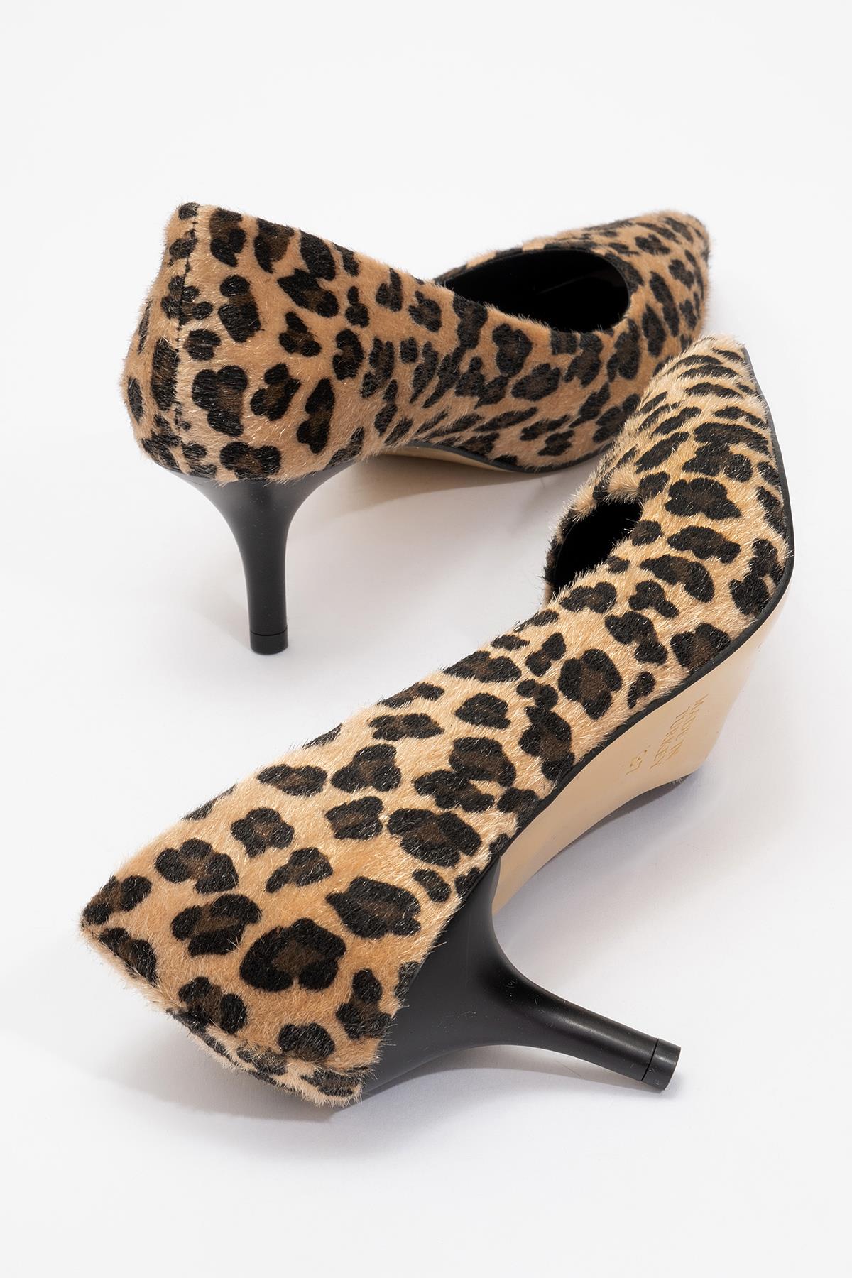Kadın Sivri Burunlu Stiletto LEOPAR - Görsel 5