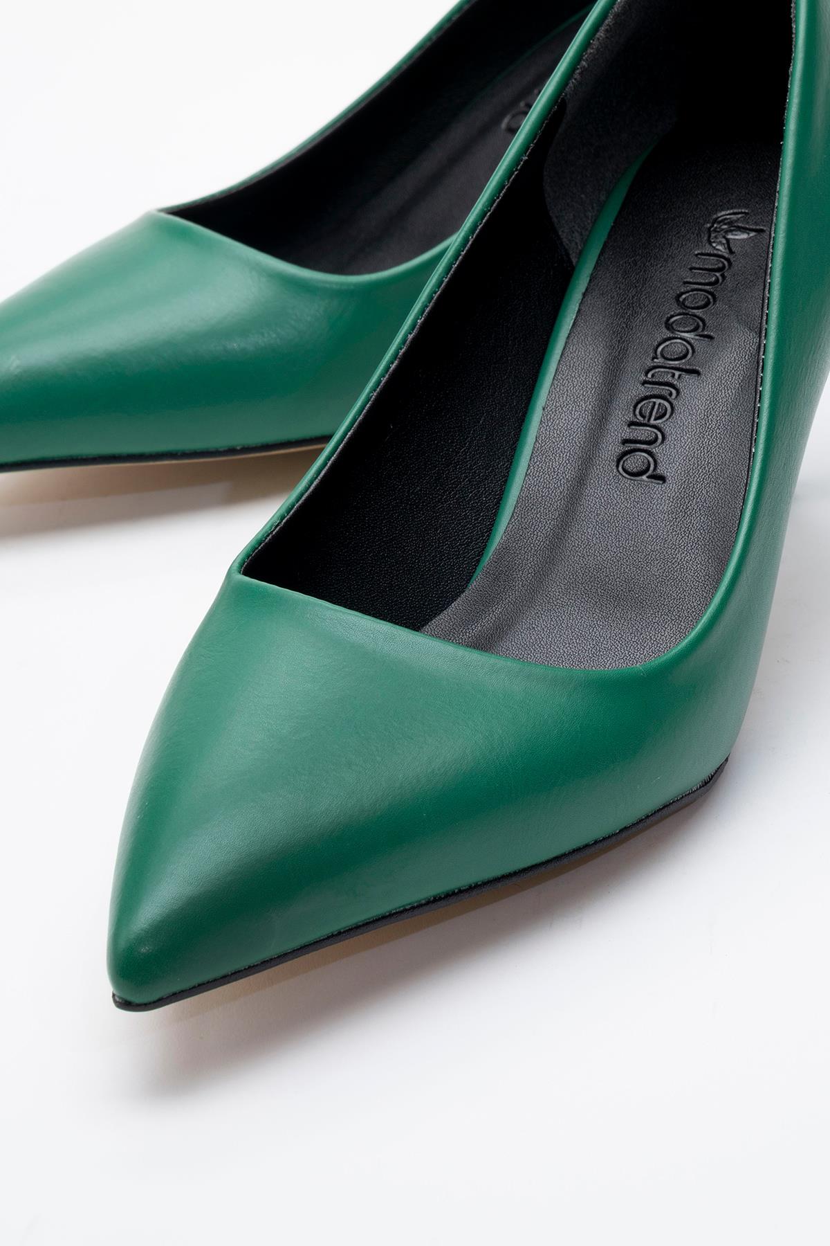 Kadın Çapraz Kemer Günlük Ayakkabı ÇİMEN YEŞİLİ CİLT - Görsel 4