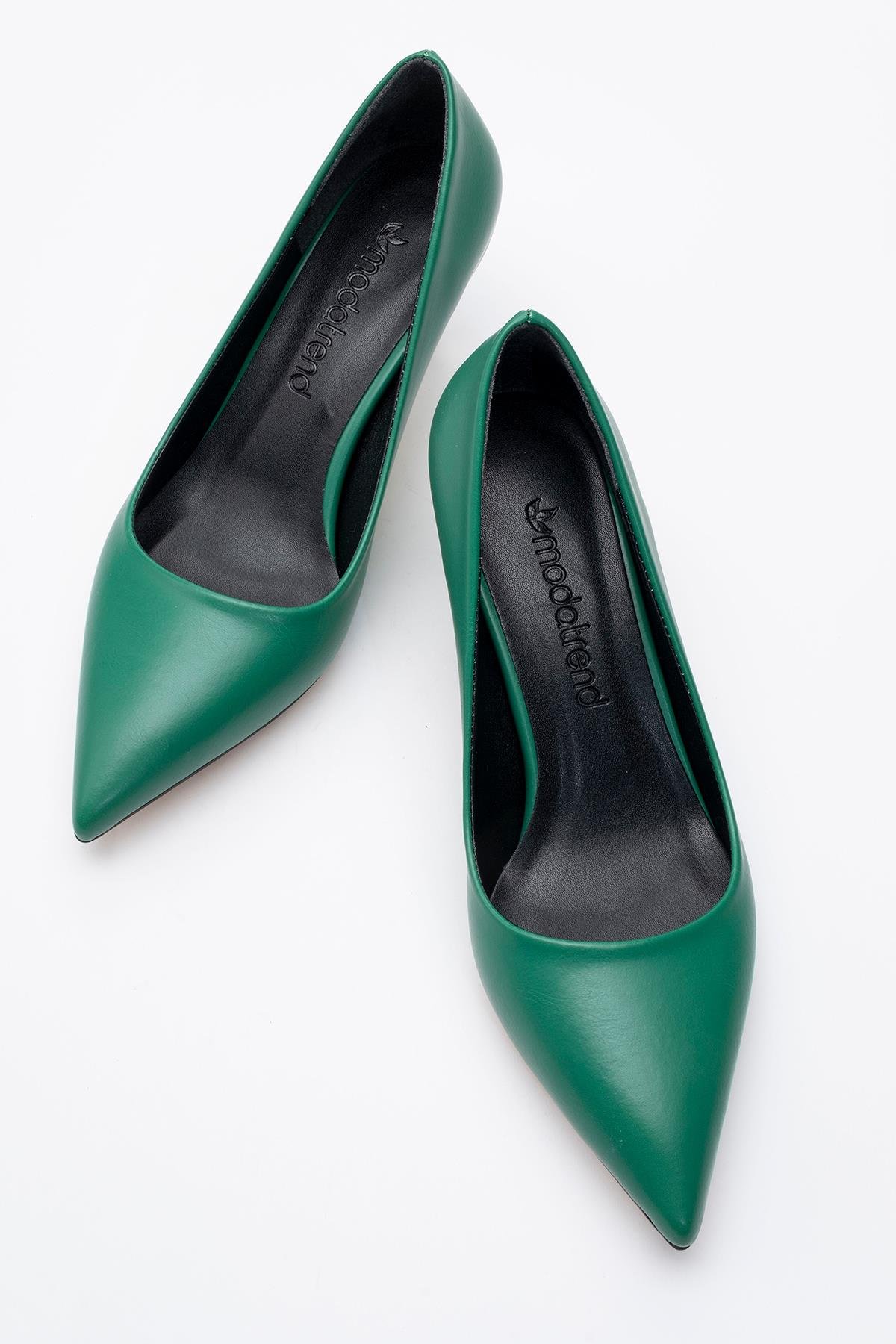 Kadın Çapraz Kemer Günlük Ayakkabı ÇİMEN YEŞİLİ CİLT - Görsel 6