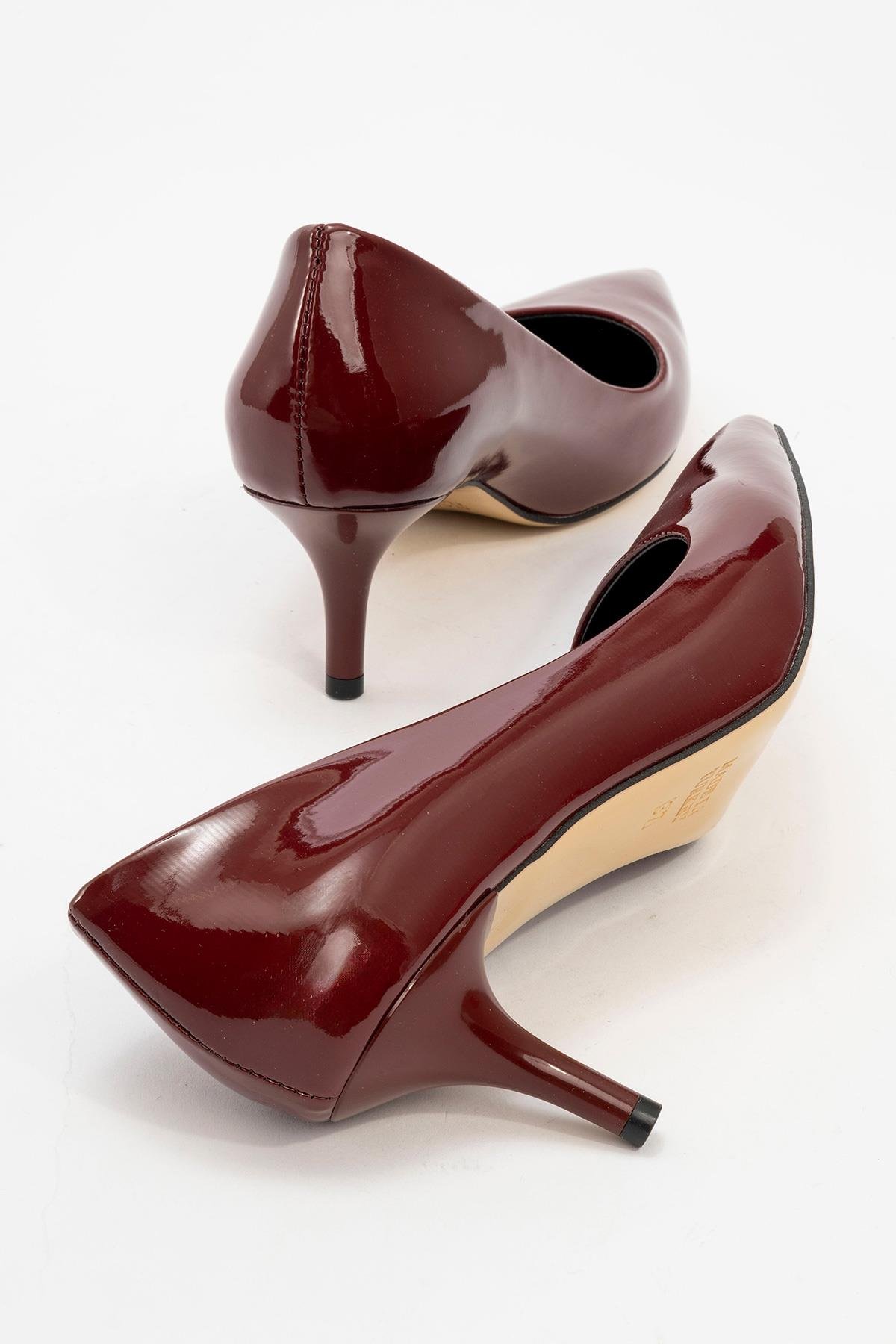 Kadın Sivri Burunlu Stiletto BORDO RUGAN - Görsel 5
