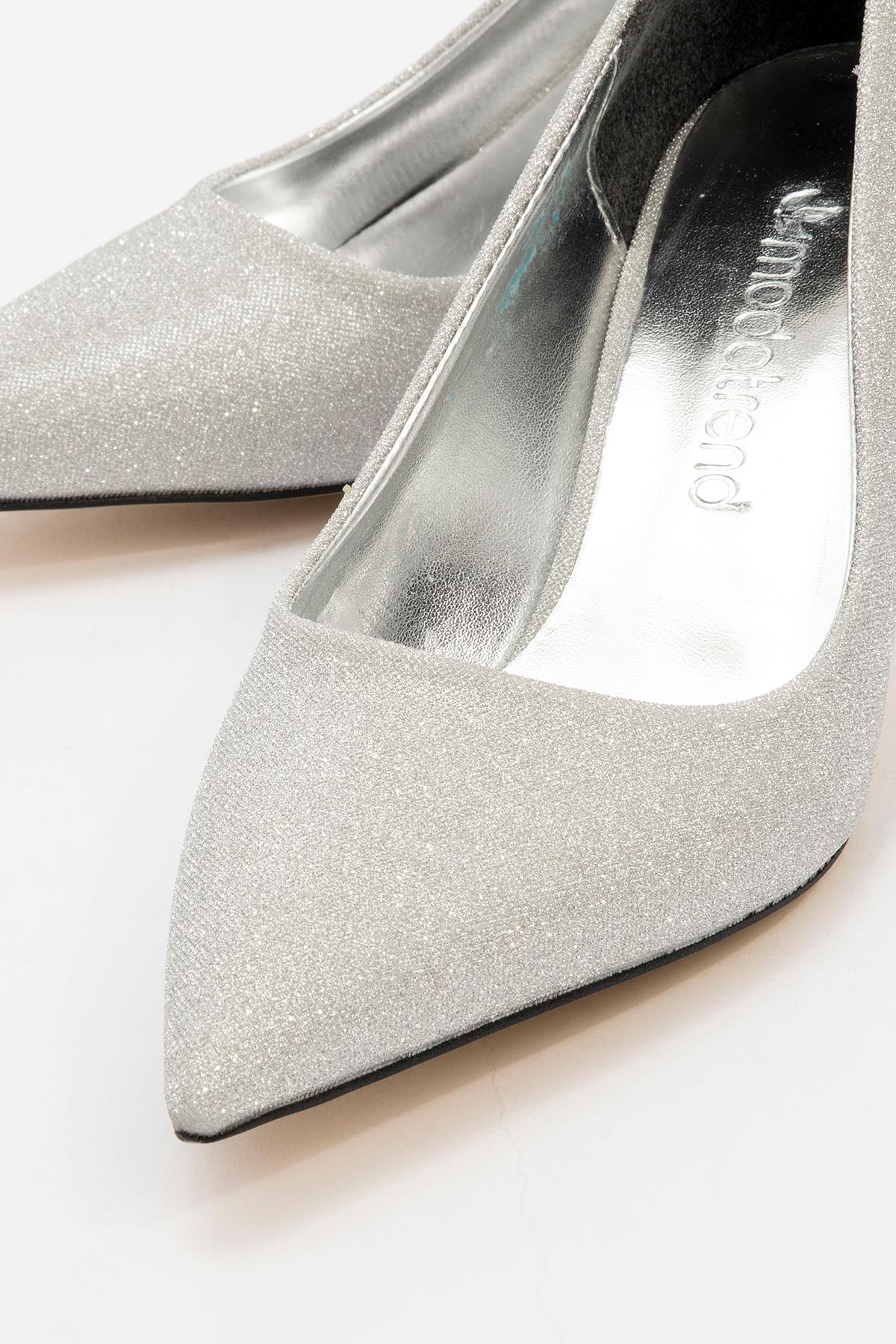 Kadın Sivri Burunlu Stiletto GÜMÜŞ SİM - Görsel 4