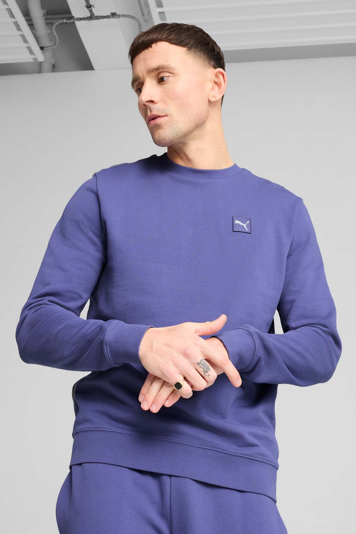 ESS ELEVATED Crew Mavi Erkek Sweatshirt