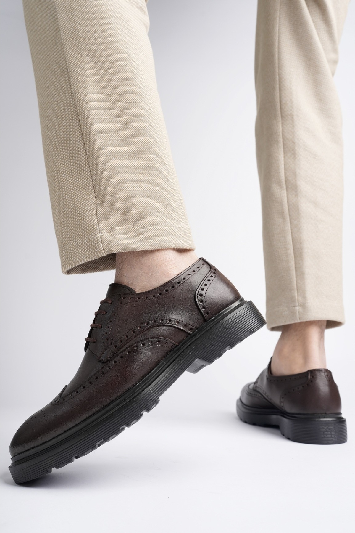 ANDRE Garantili Klasik Hakiki Deri Bağcıklı Ortopedik Erkek Casual Ayakkabı - Görsel 8