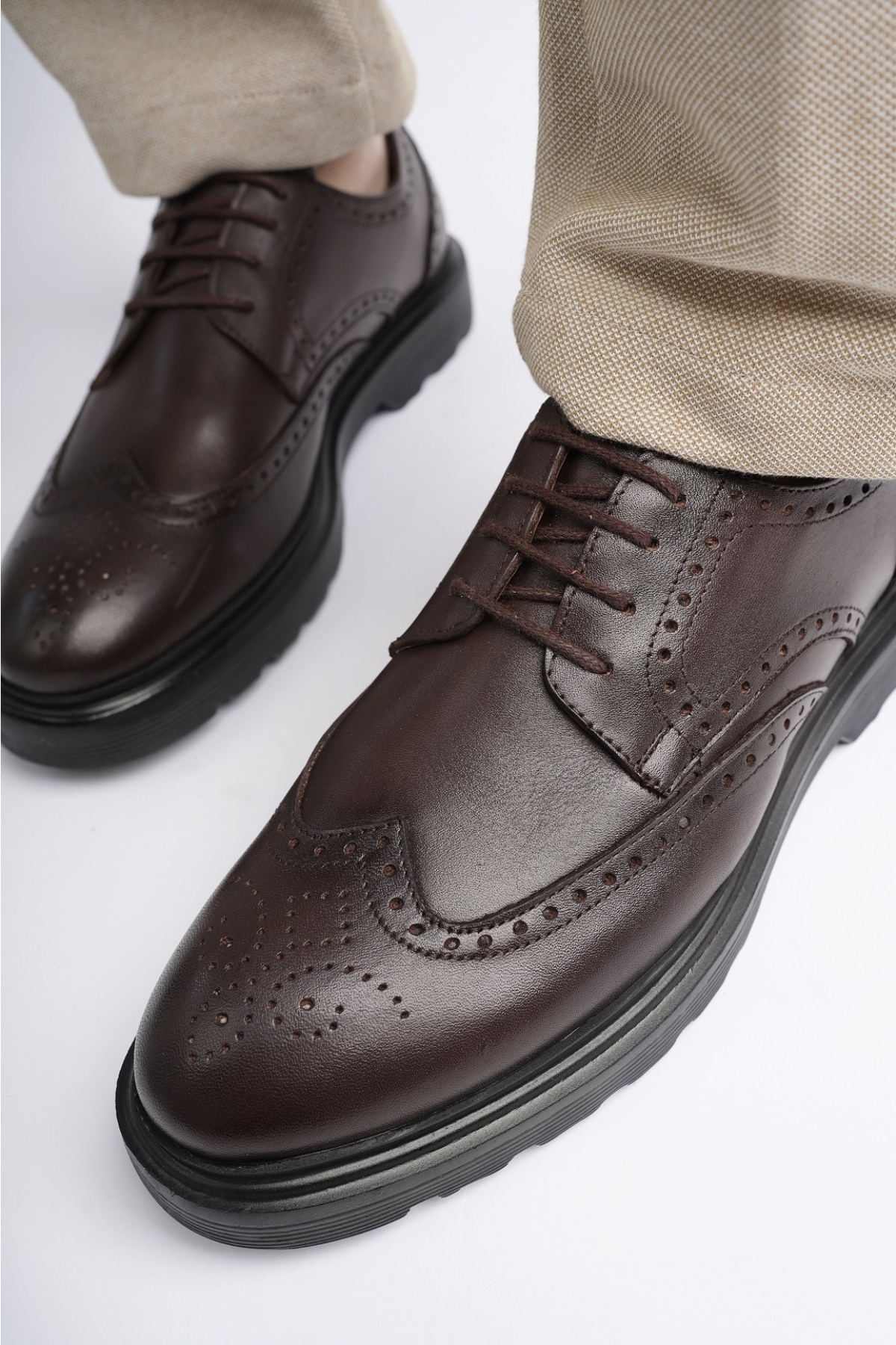 ANDRE Garantili Klasik Hakiki Deri Bağcıklı Ortopedik Erkek Casual Ayakkabı - Görsel 9
