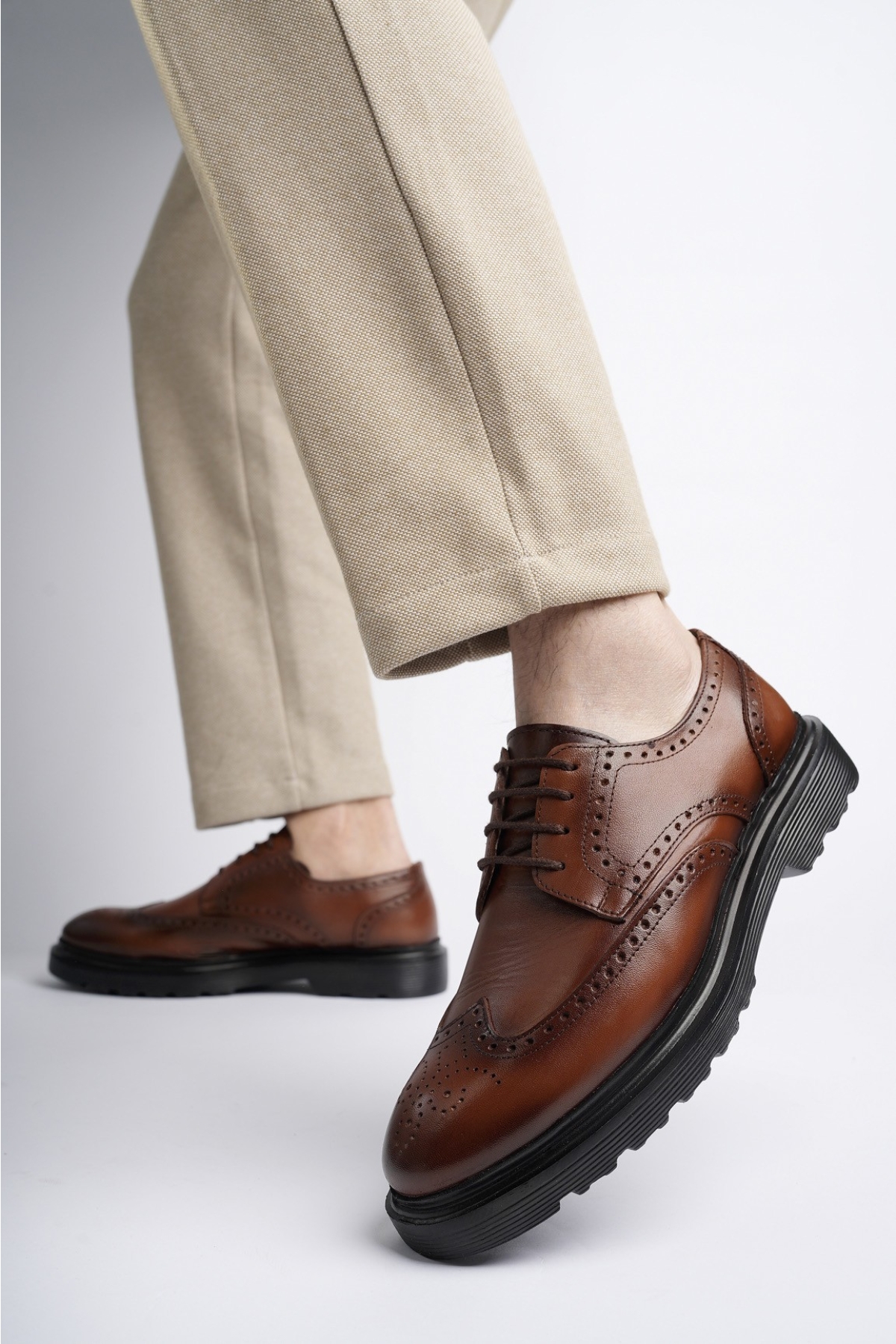 ANDRE Garantili Klasik Hakiki Deri Bağcıklı Ortopedik Erkek Casual Ayakkabı - Görsel 6