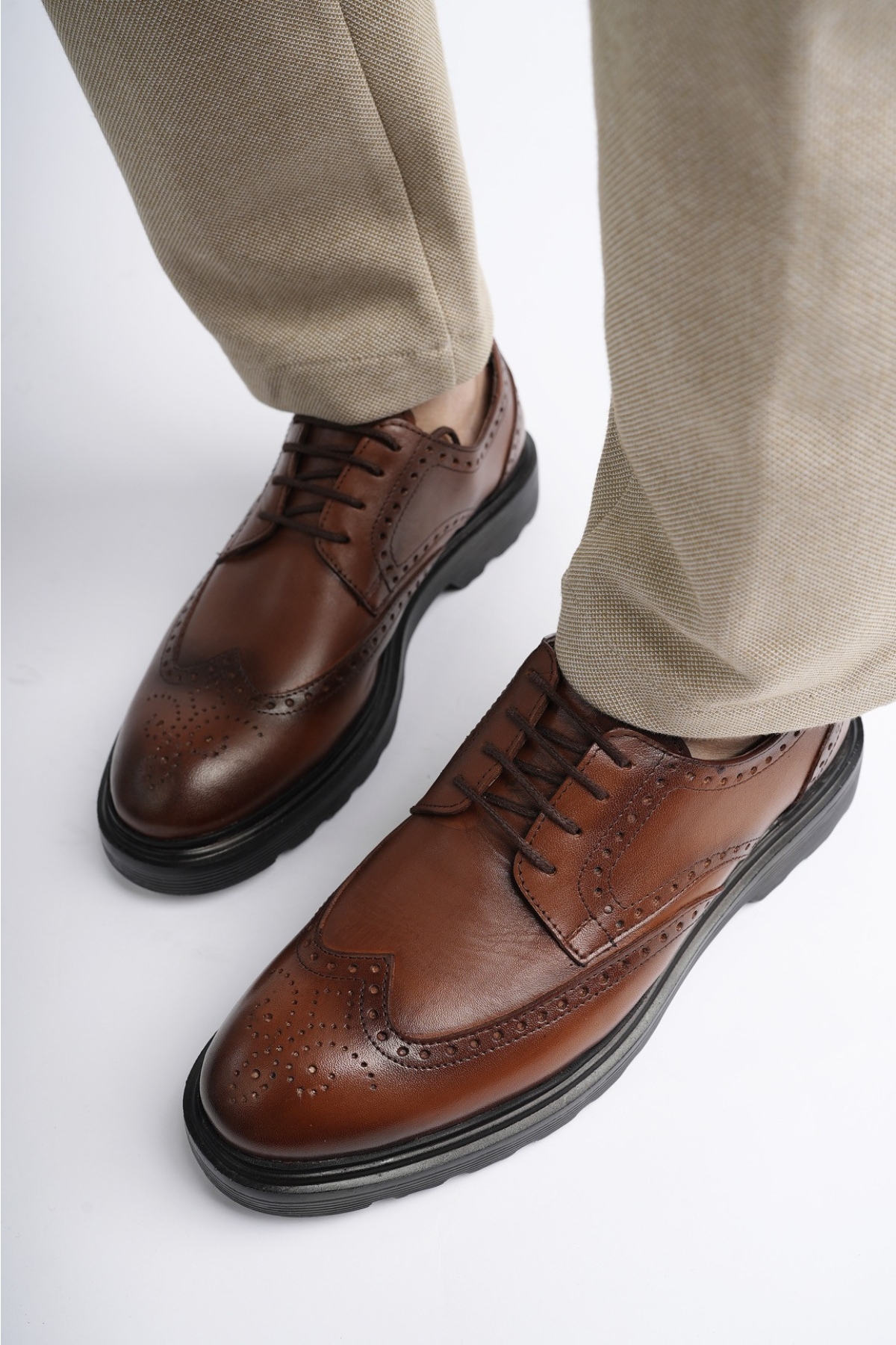 ANDRE Garantili Klasik Hakiki Deri Bağcıklı Ortopedik Erkek Casual Ayakkabı - Görsel 8