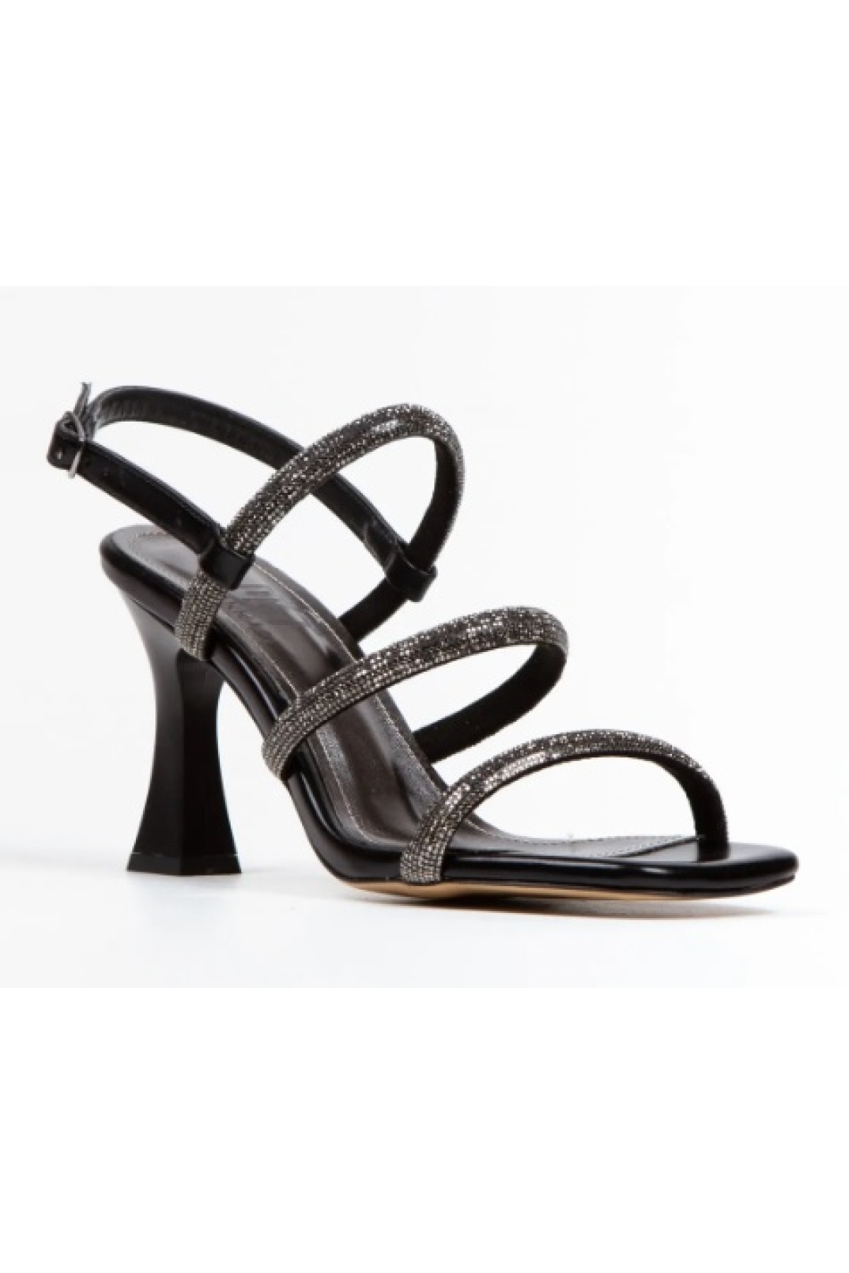 Üç Şerit Taş Biyeli Topuklu Kadın Abiye Ayakkabı - Görsel 4