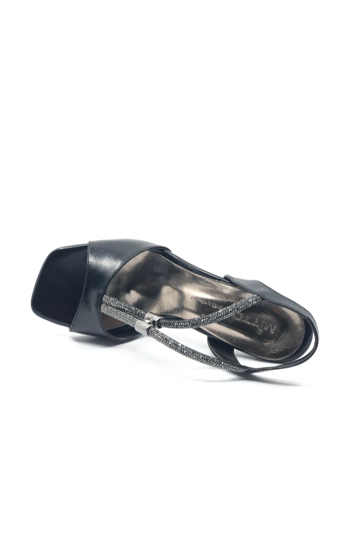 V Çift Şerit Taşlı Kadın Topuklu Ayakkabı - Görsel 5