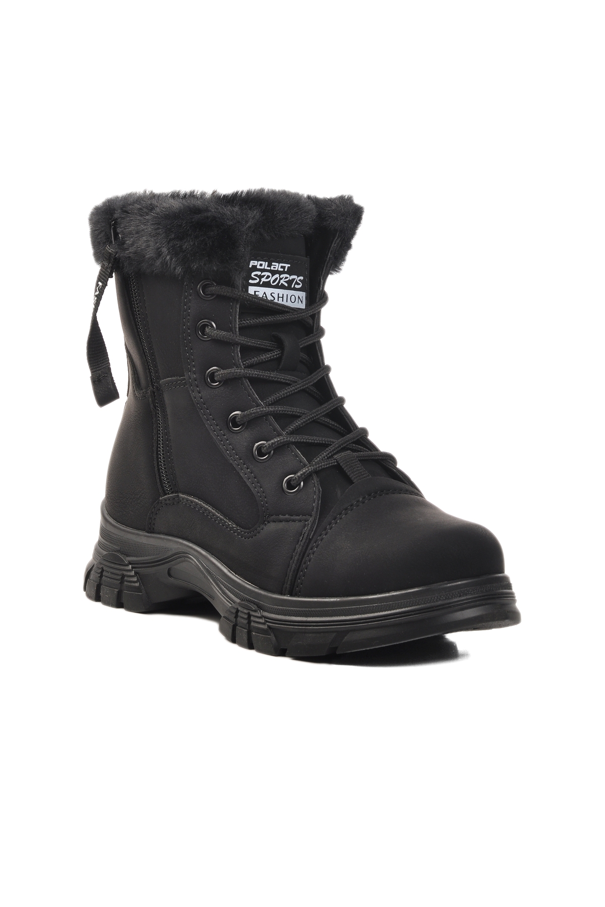 Siyah-Zümrüt İçi Polarlı Kadın Bot 24072 Z - Görsel 4