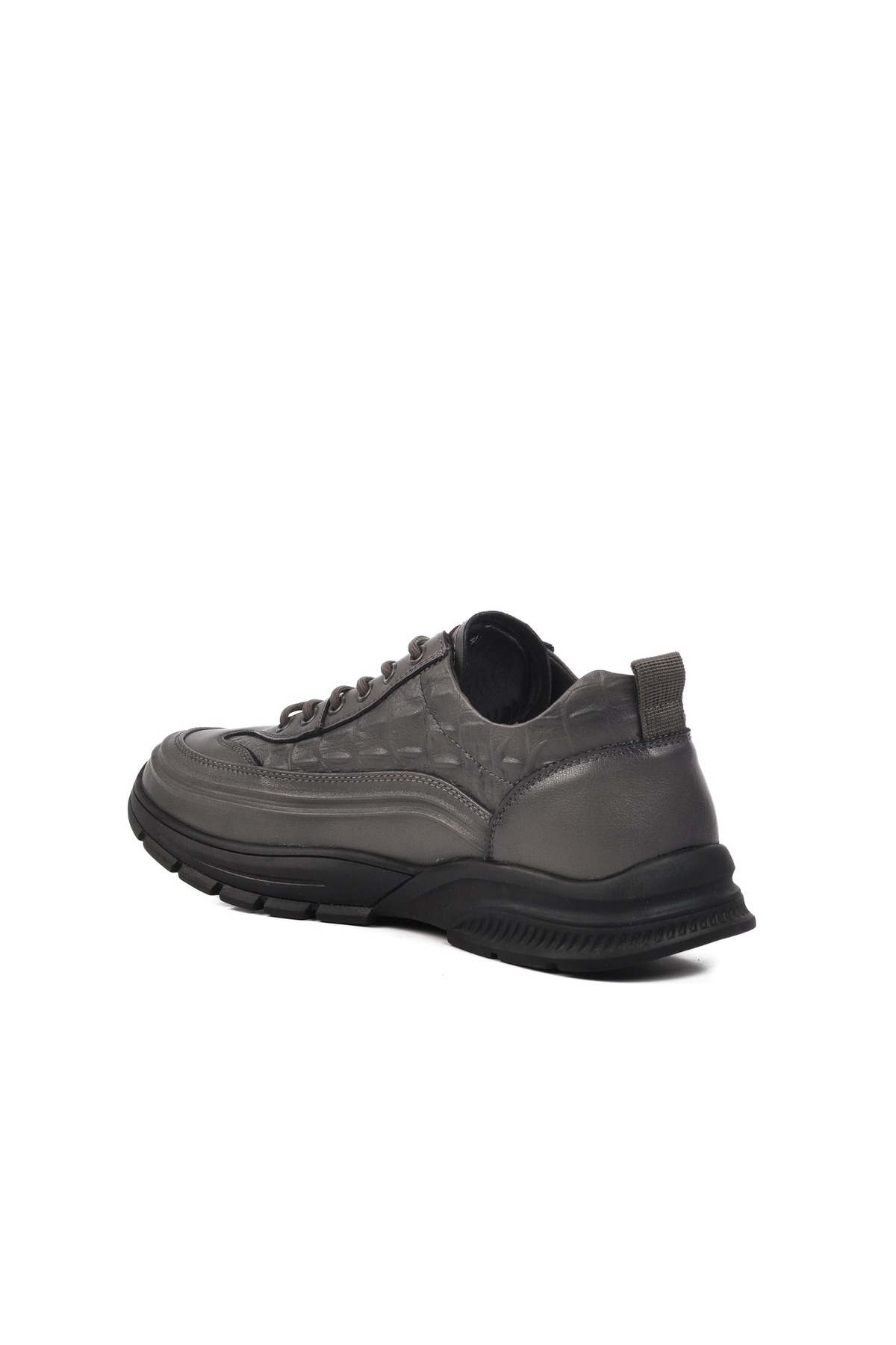 Gri Hakiki Deri Erkek Casual Ayakkabı 24K518 M - Görsel 5