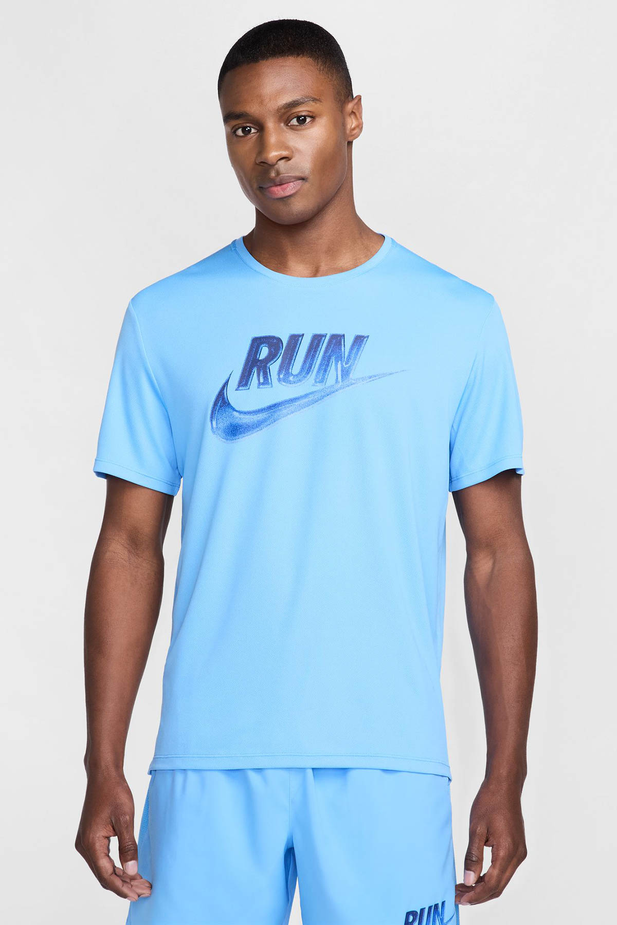 M NK RUN ENERGY MILER SS Mavi Erkek Kısa Kol T-Shirt