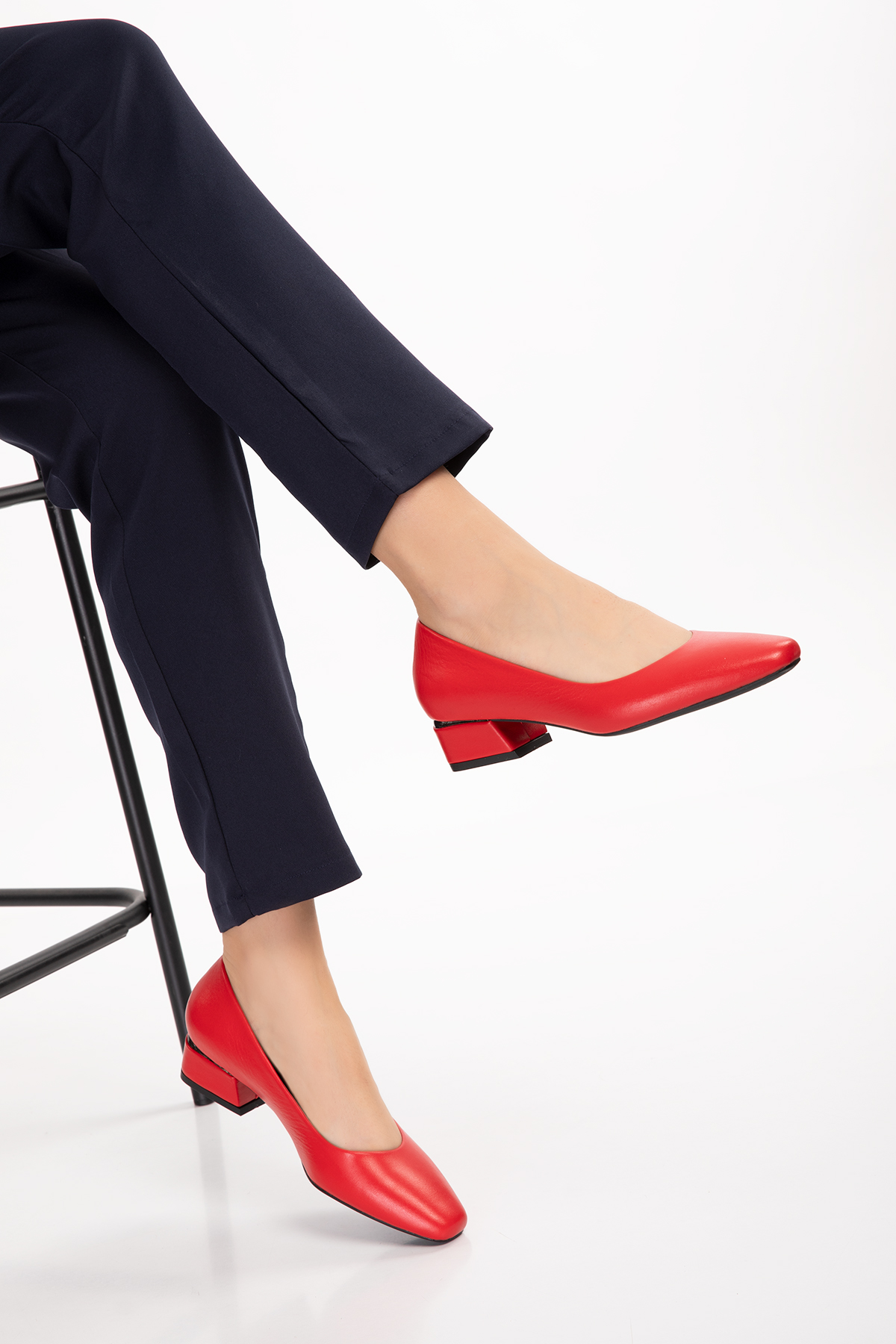 Gondol Hakiki Deri Kısa Topuklu Ayakkabı vdt.07 - Görsel 2