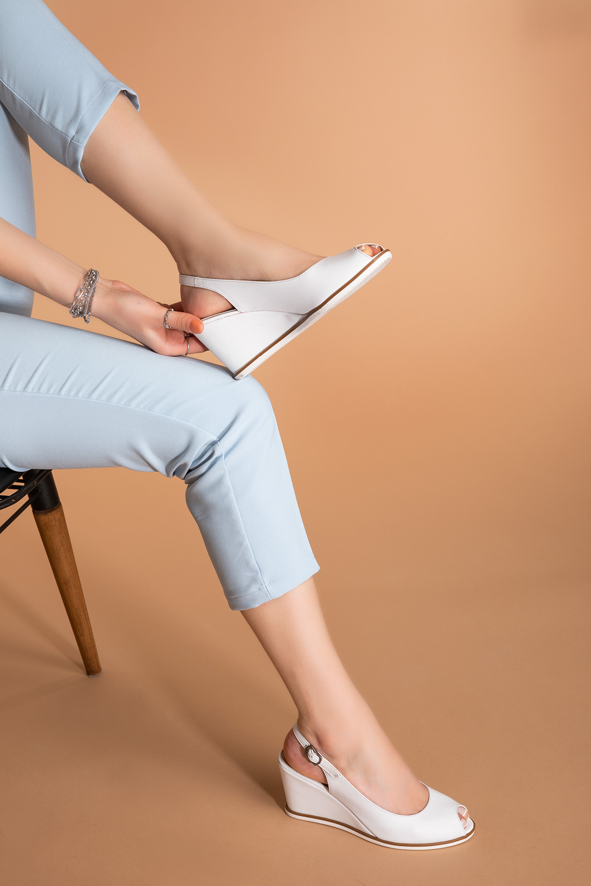 Gondol Kadın Hakiki Deri Dolgu Topuk Ayakkabı şhn.0109 - Görsel 6