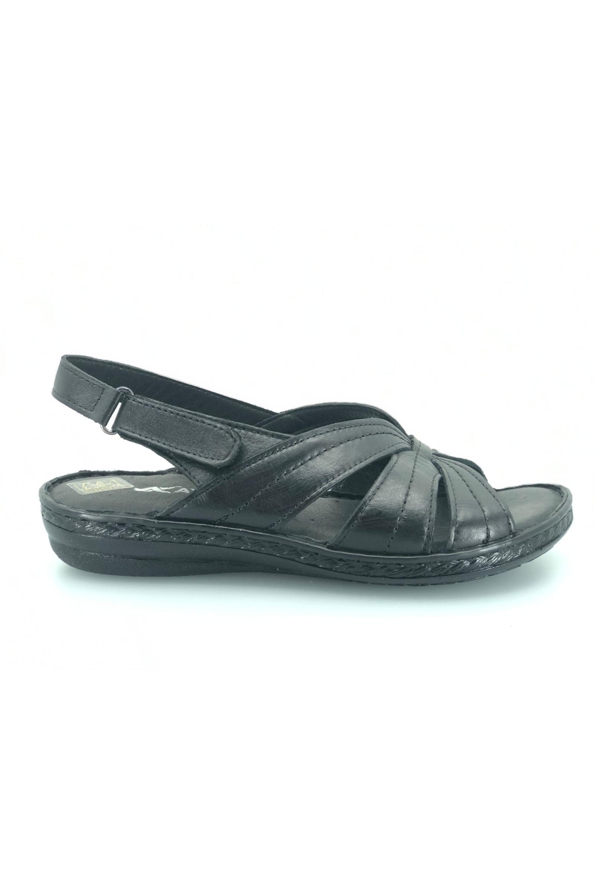 %100 Hakiki Deri Tam Ortapedik Fus Pedli Taban Kadın Sandalet - Görsel 3