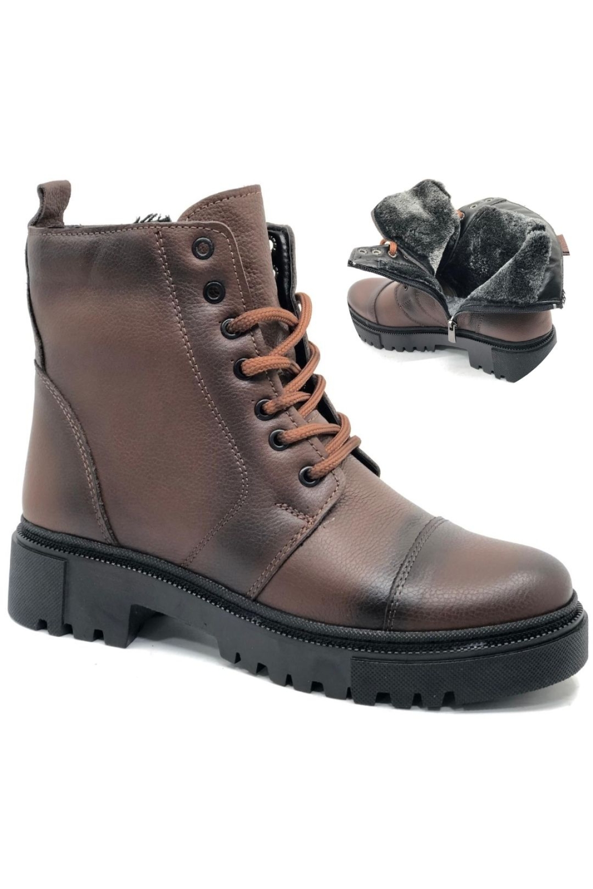 4290 Hakiki Deri Postal Kadın Bot - Görsel 3