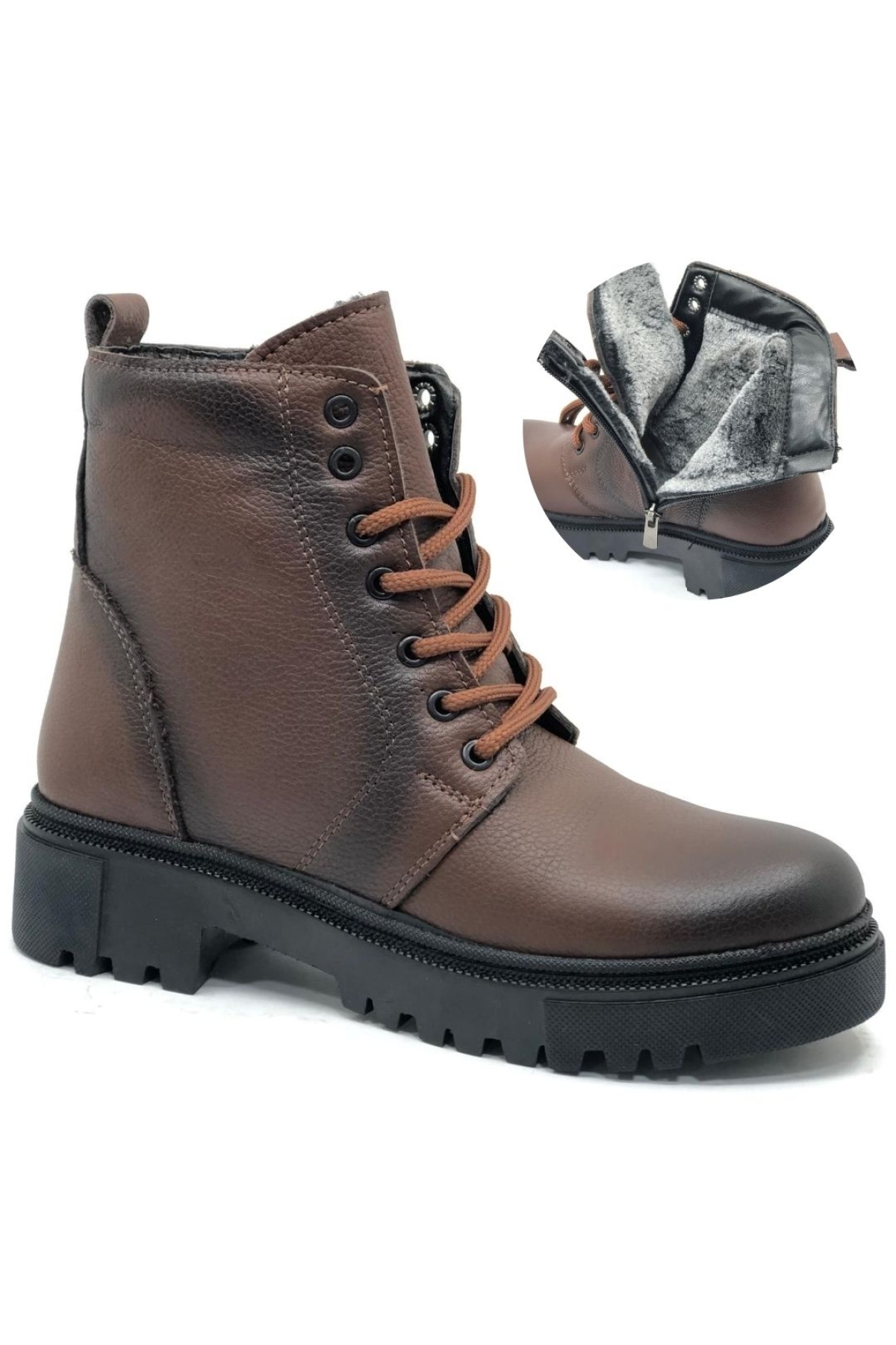 4291 Hakiki Deri Postal Kadın Bot - Görsel 3