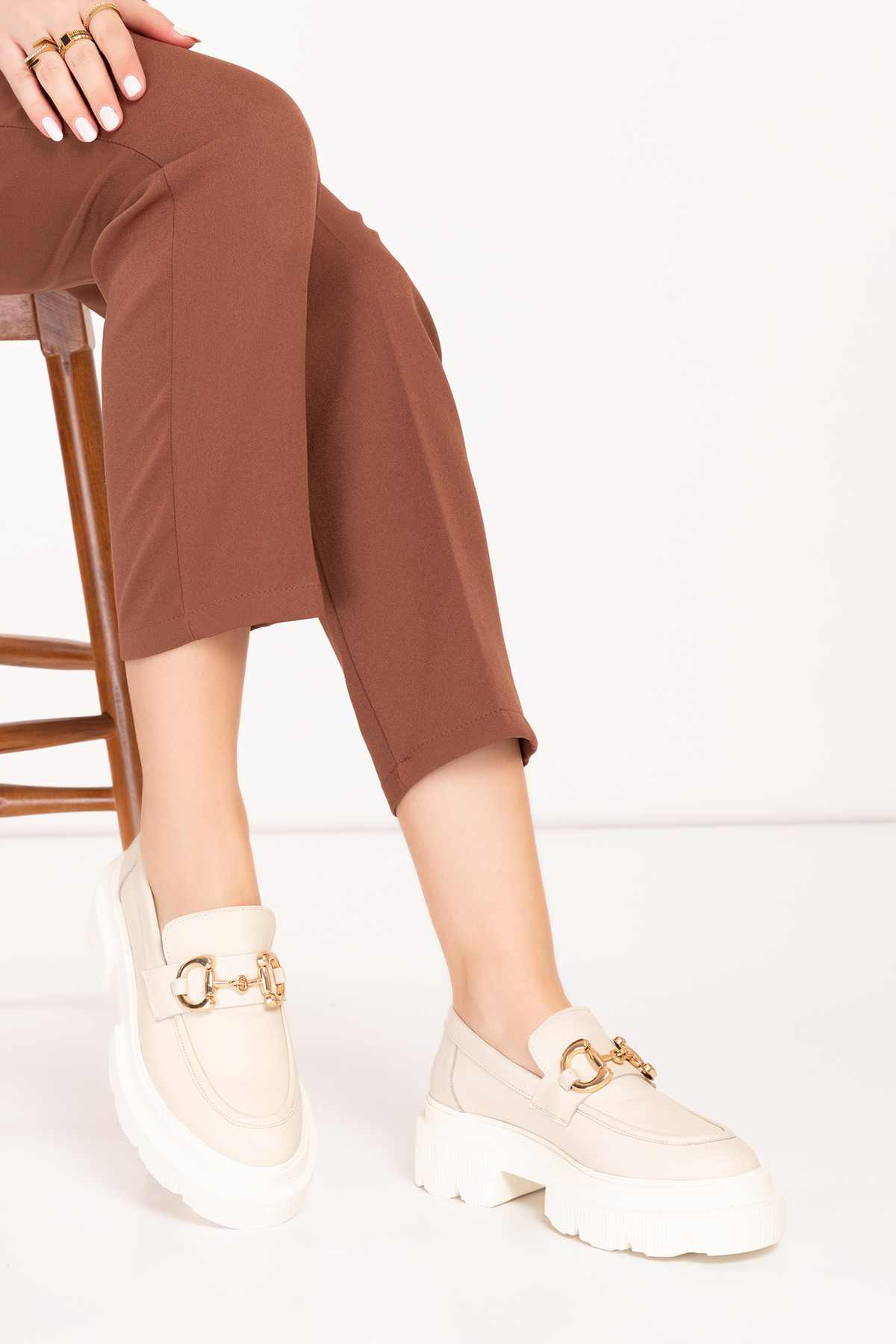 Gondol Hakiki Deri Hafif Taban Tokalı Oxford Ayakkabı wst.1318 - Görsel 2