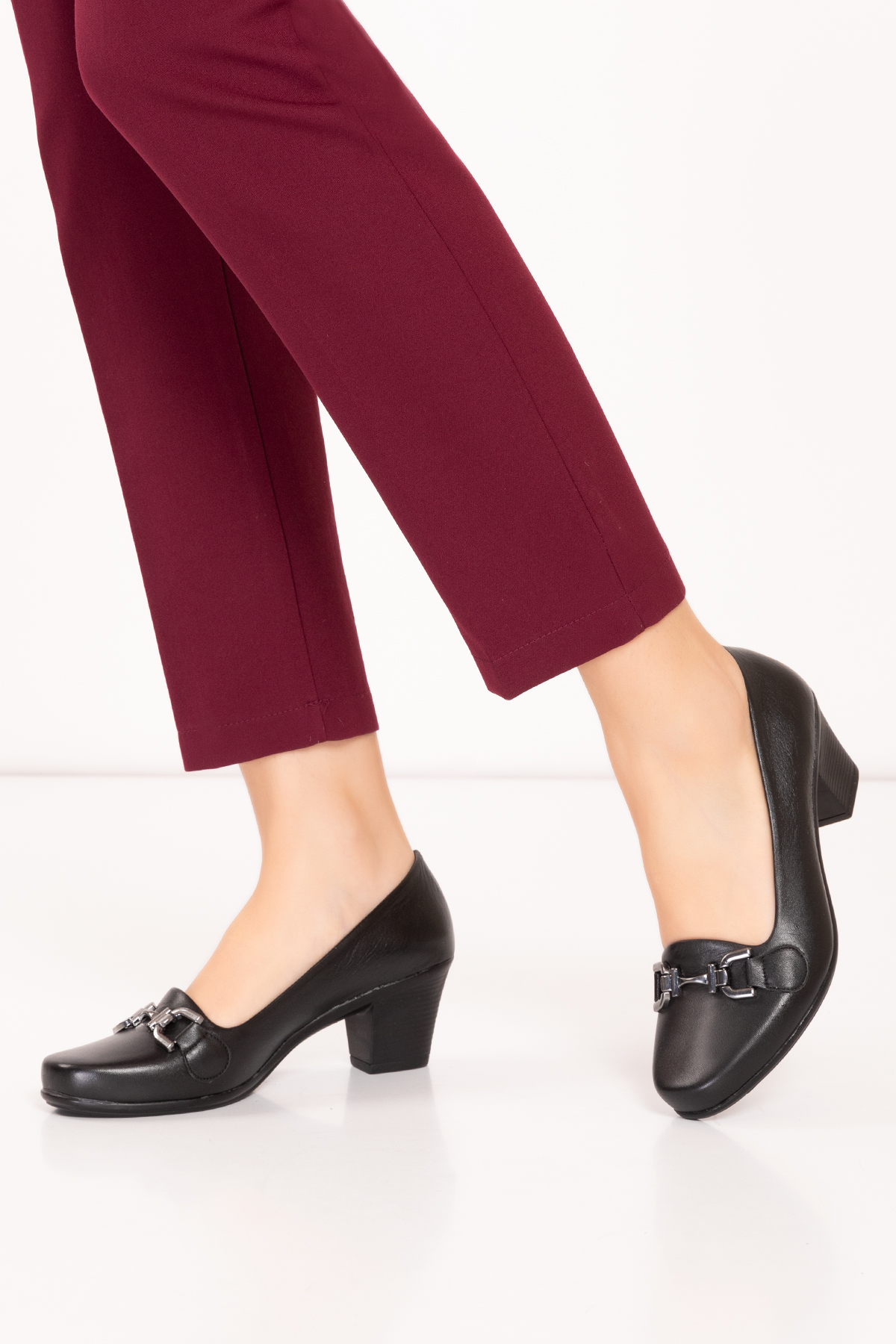 Gondol Hakiki Deri Rahat Klasik Topuklu Ayakkabı vdt.74 - Görsel 3