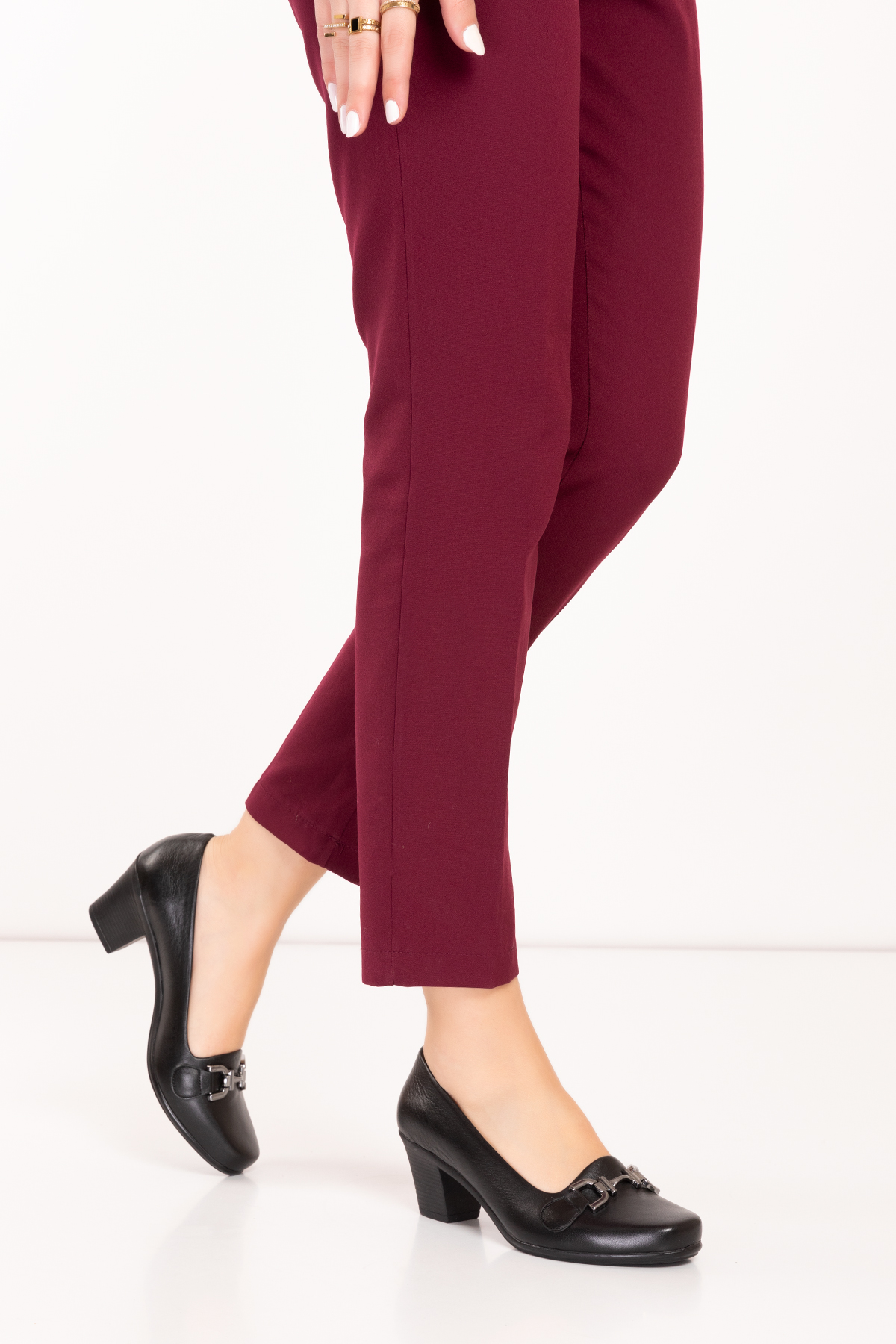 Gondol Hakiki Deri Rahat Klasik Topuklu Ayakkabı vdt.74 - Görsel 4