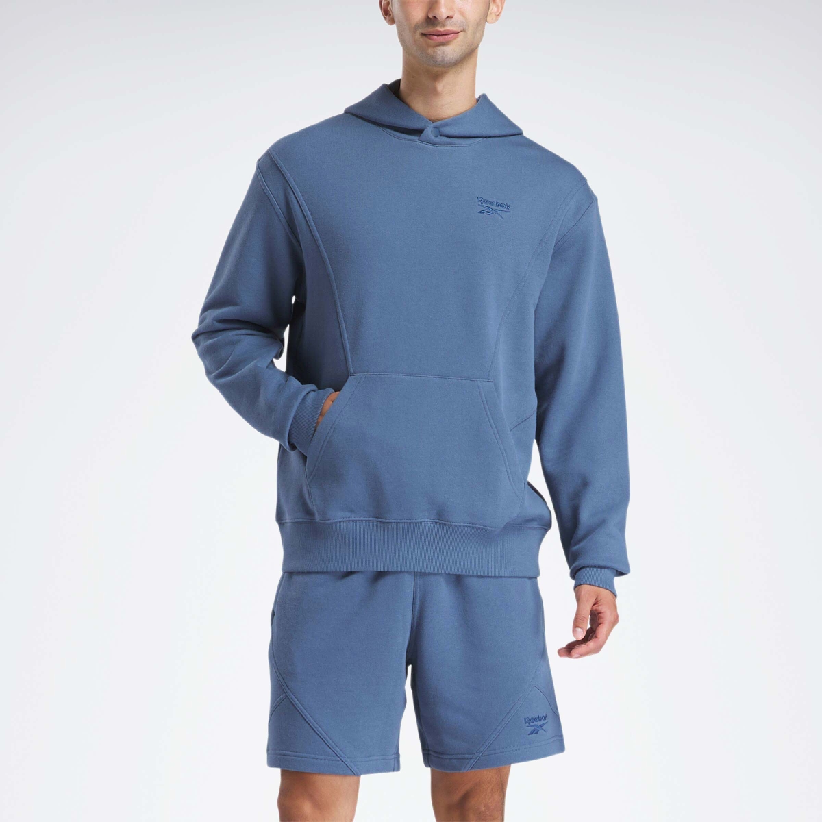 Reebok ICON ELEMENTS HOODIE Lacivert Erkek Sweatshirt