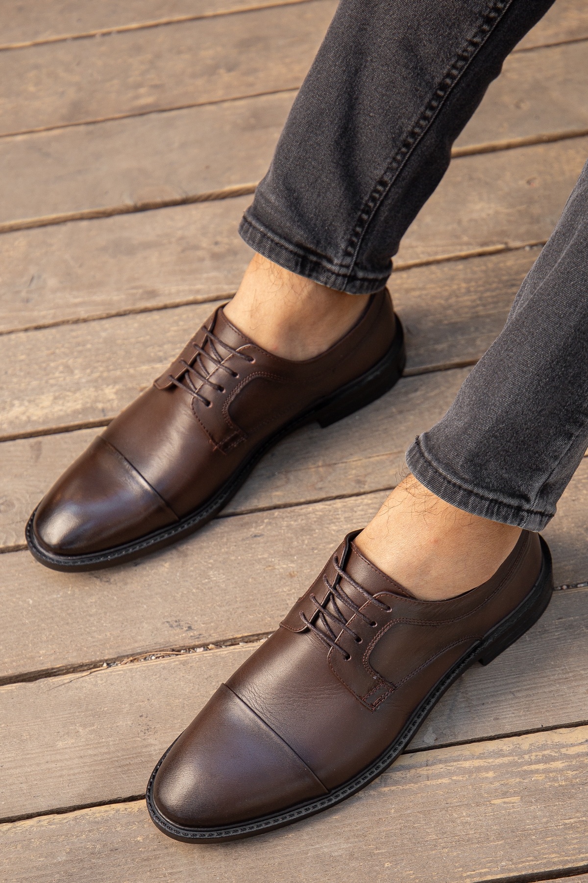 D00226 Günlük Ortopedik Hakiki Deri Erkek Klasik Ayakkabı - Görsel 9