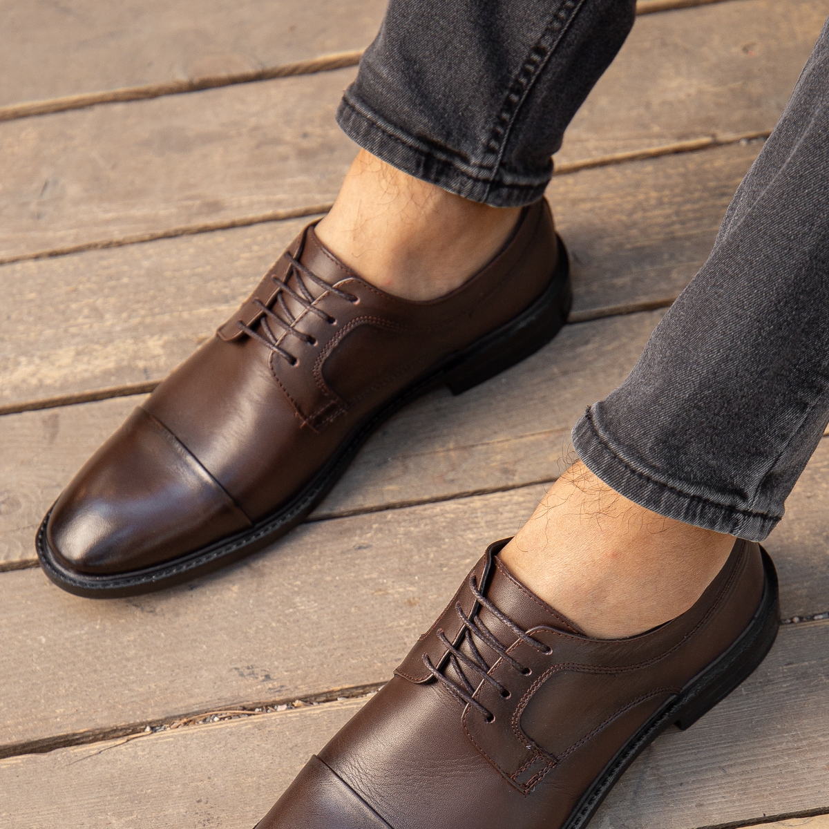 D00226 Günlük Ortopedik Hakiki Deri Erkek Klasik Ayakkabı - Görsel 10