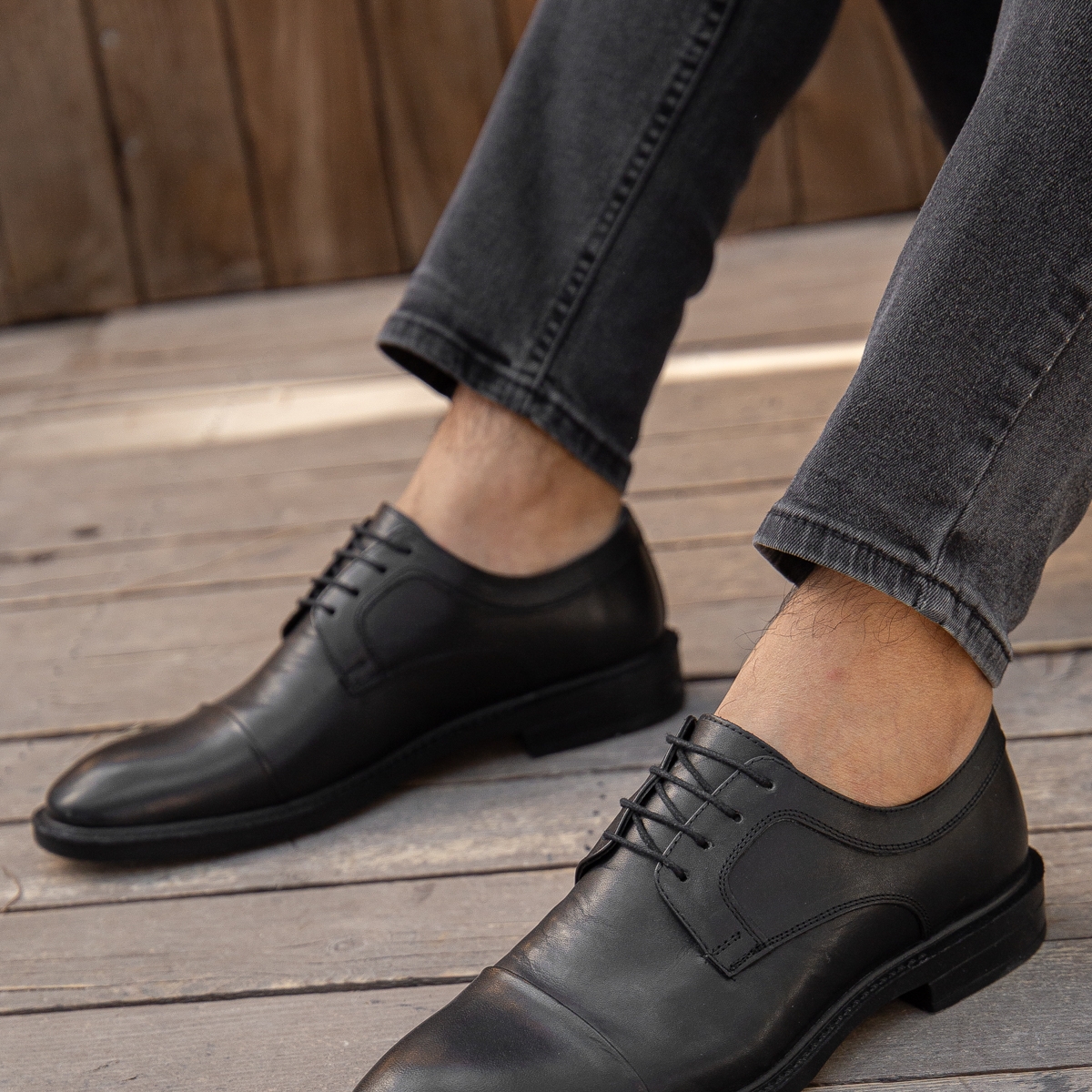 D00226 Günlük Ortopedik Hakiki Deri Erkek Klasik Ayakkabı - Görsel 3