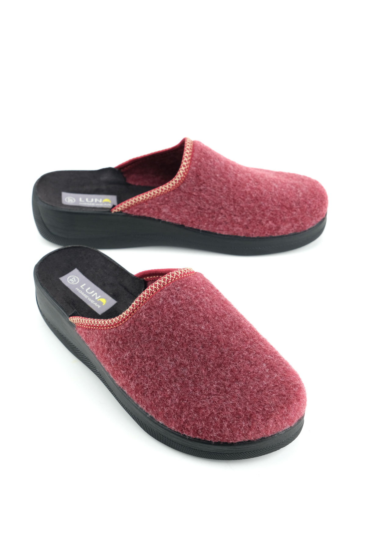 Luna Kadın Kışlık Yüksek Topuk Keçe Ev Bahçe Terlik - Görsel 2