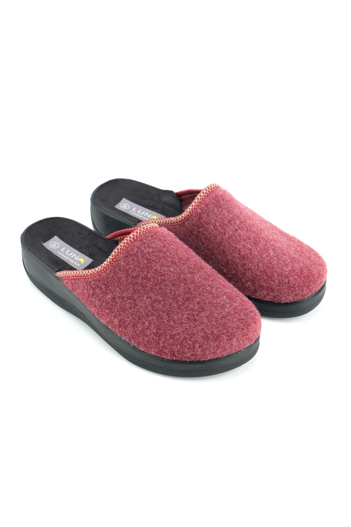 Luna Kadın Kışlık Yüksek Topuk Keçe Ev Bahçe Terlik - Görsel 4