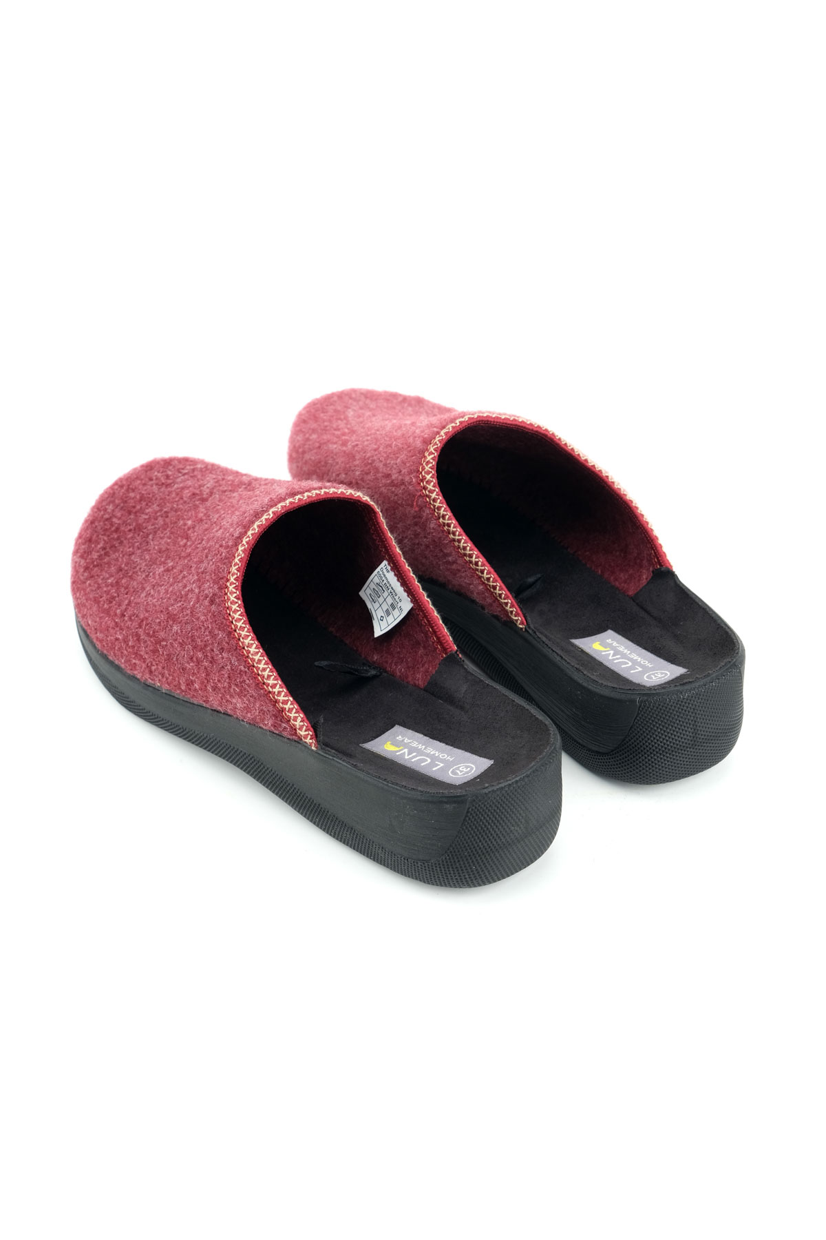 Luna Kadın Kışlık Yüksek Topuk Keçe Ev Bahçe Terlik - Görsel 5