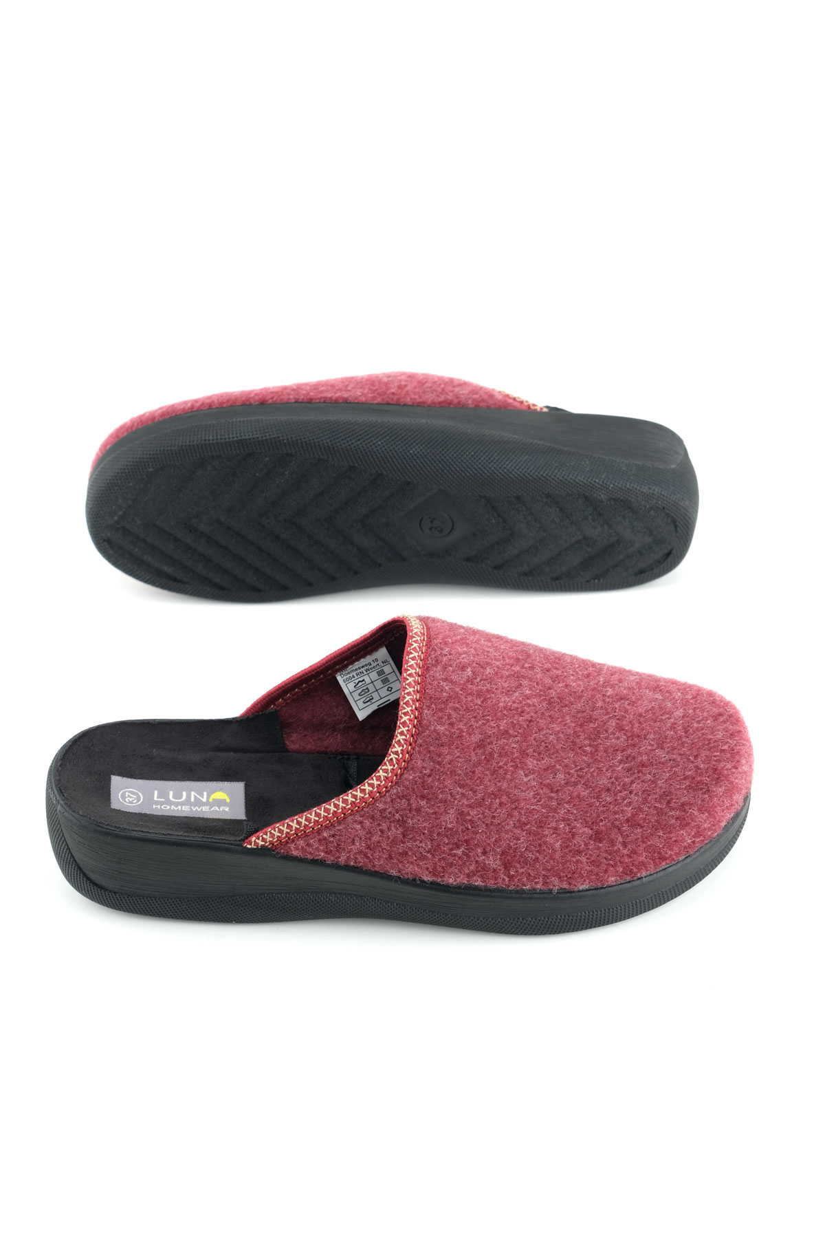 Luna Kadın Kışlık Yüksek Topuk Keçe Ev Bahçe Terlik - Görsel 6